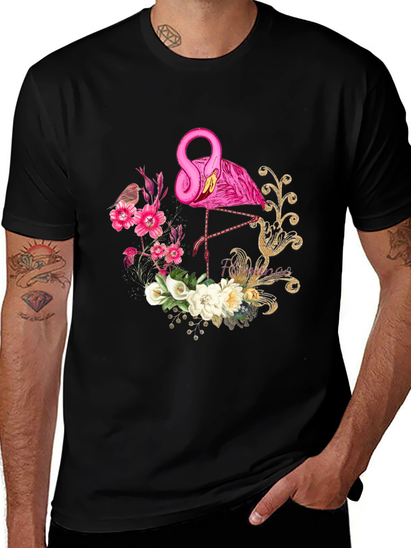 Variant 11 of Floral Flamingo Graphic T-Shirt