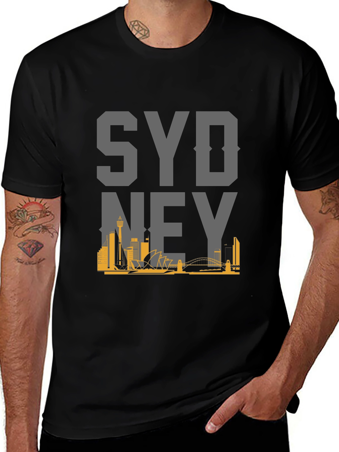 Sydney Skyline Graphic T-Shirt - Unisex Black Tee