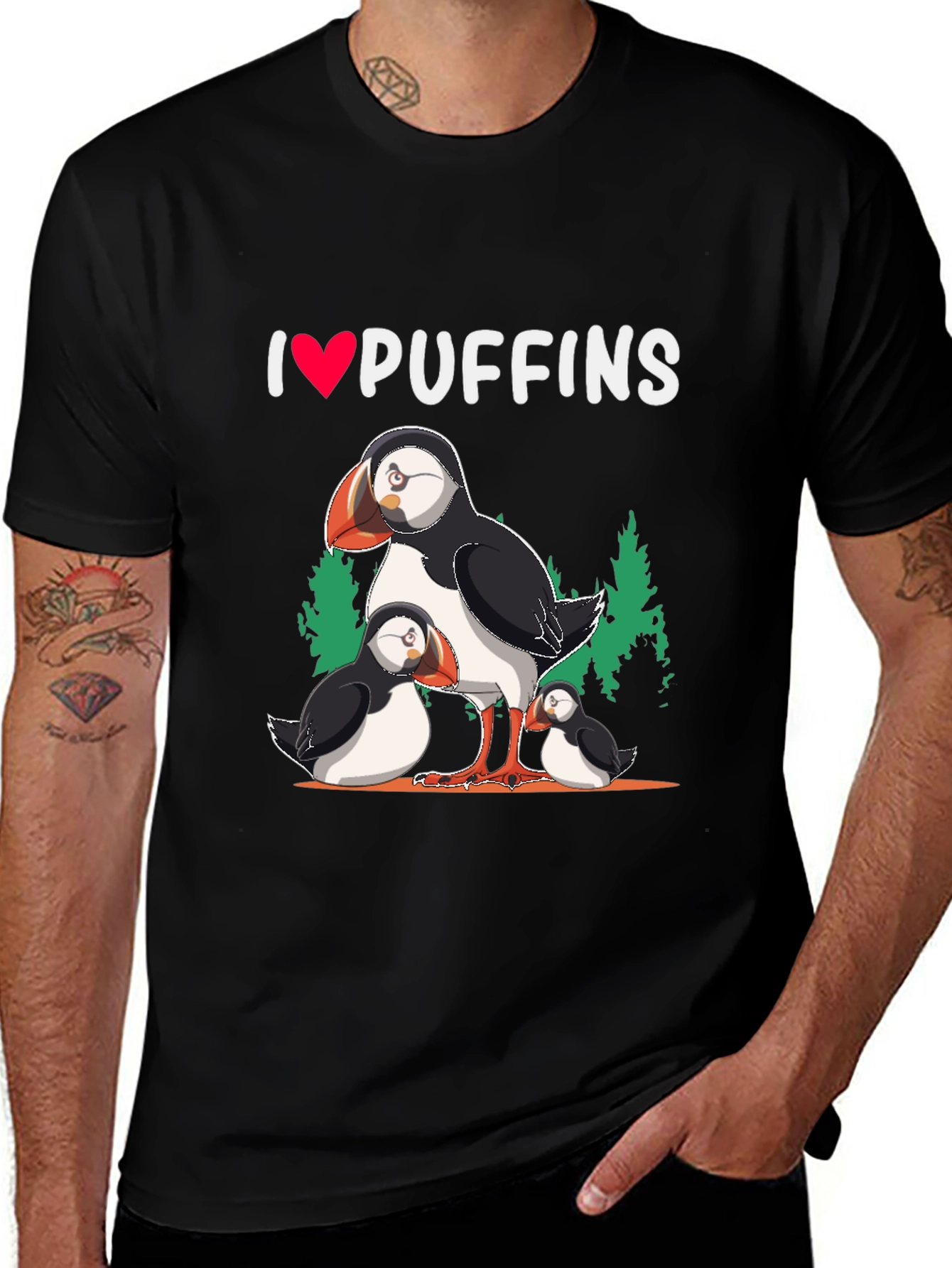 Variant 6 of I Love Puffins T-Shirt - Bird Lover Tee
