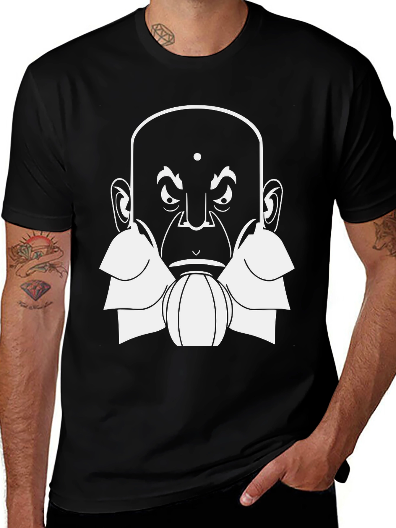 Variant 18 of Guru Graphic Tee - Bald Cartoon Head Design
