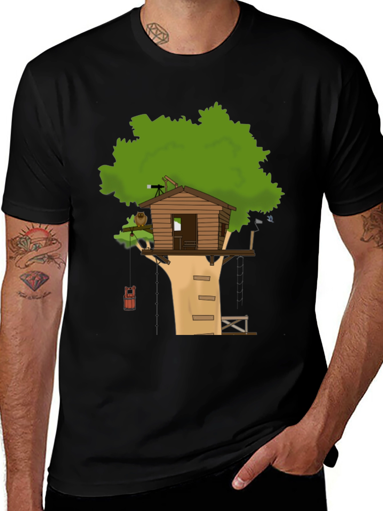 Variant 7 of Treehouse Graphic Black T-Shirt
