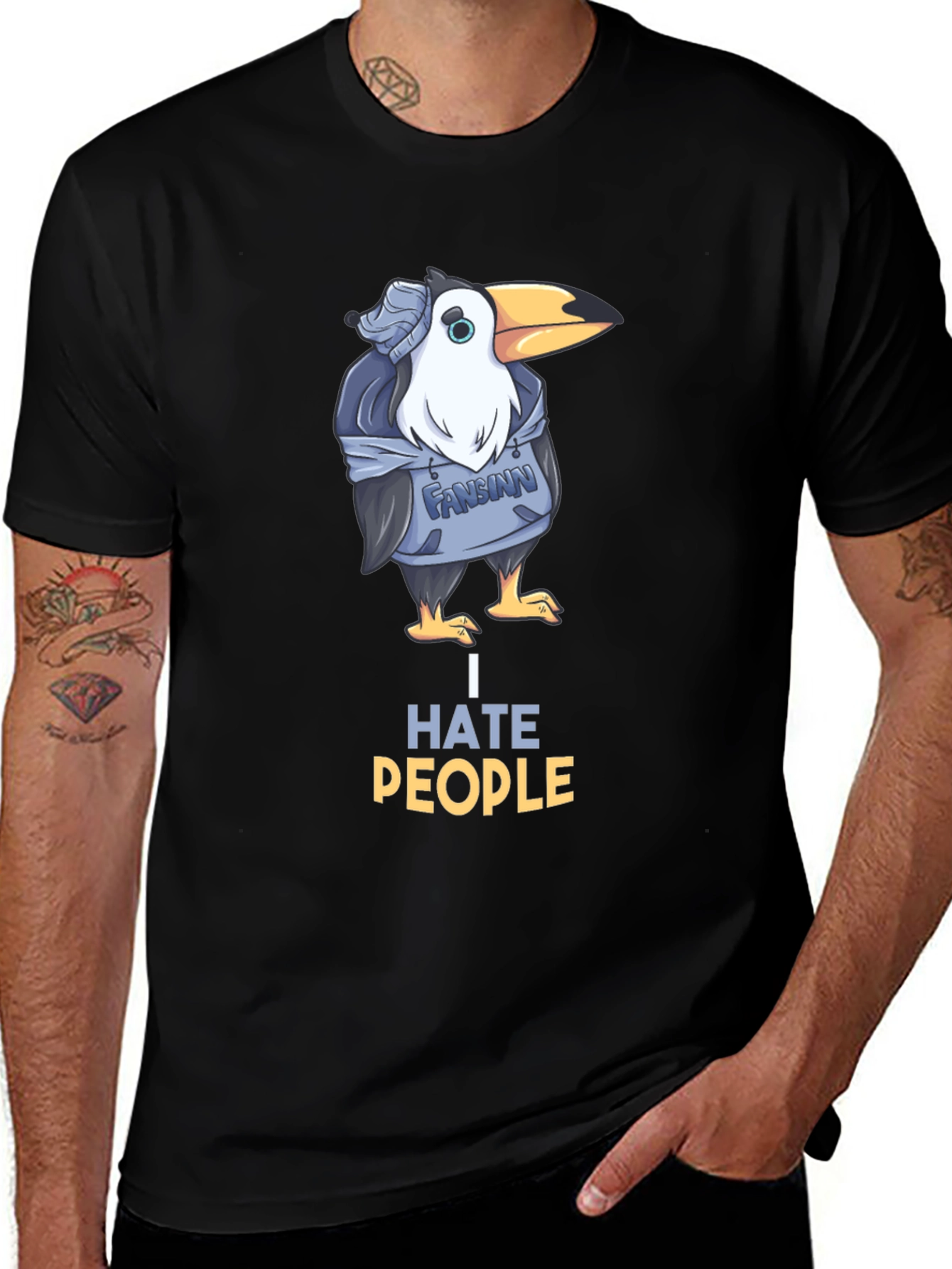 Variant 25 of I Hate People Toucan T-Shirt - Funny Graphic Tee