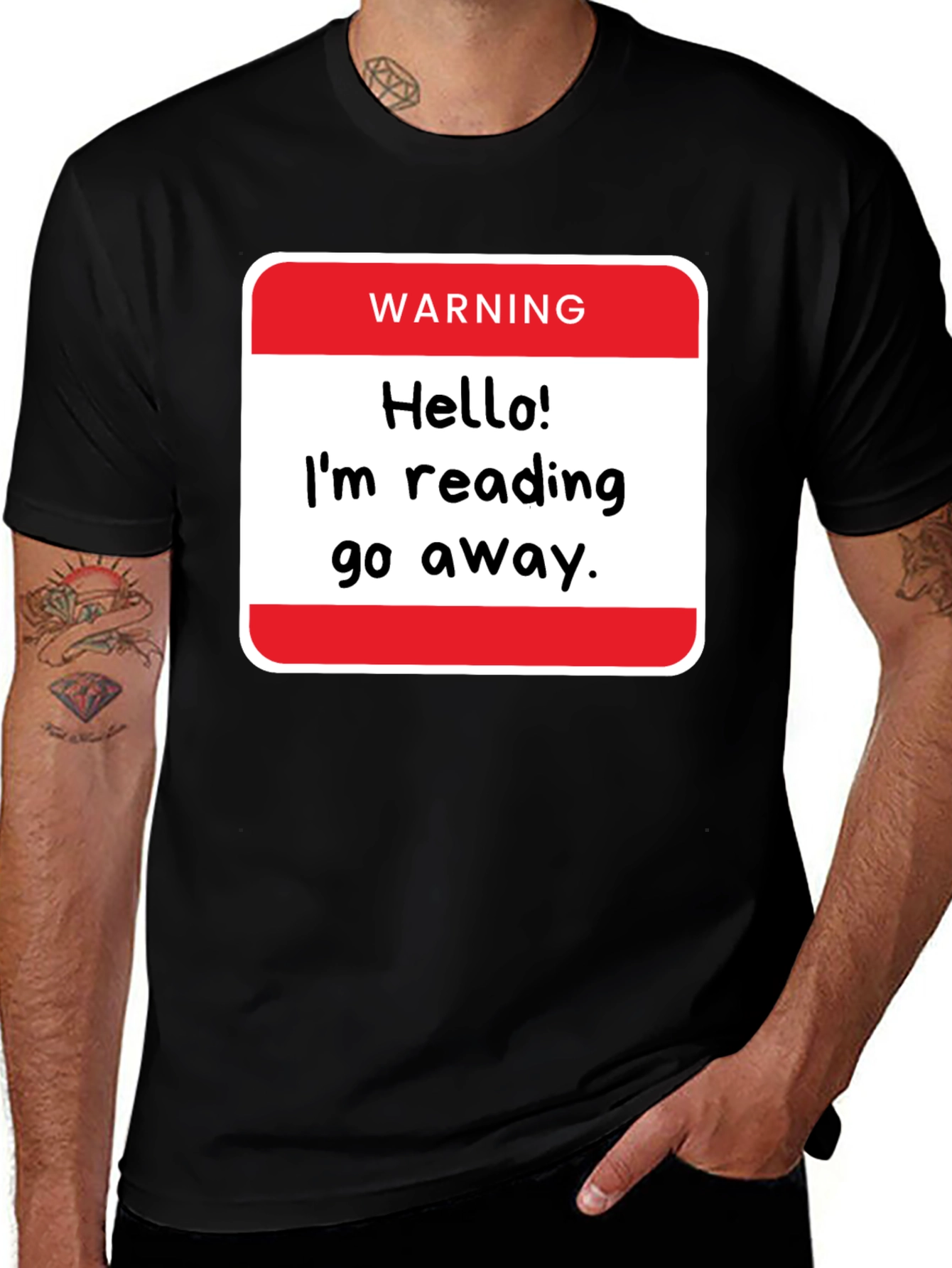 Variant 30 of Funny Reading T-Shirt - Go Away Novelty Tee