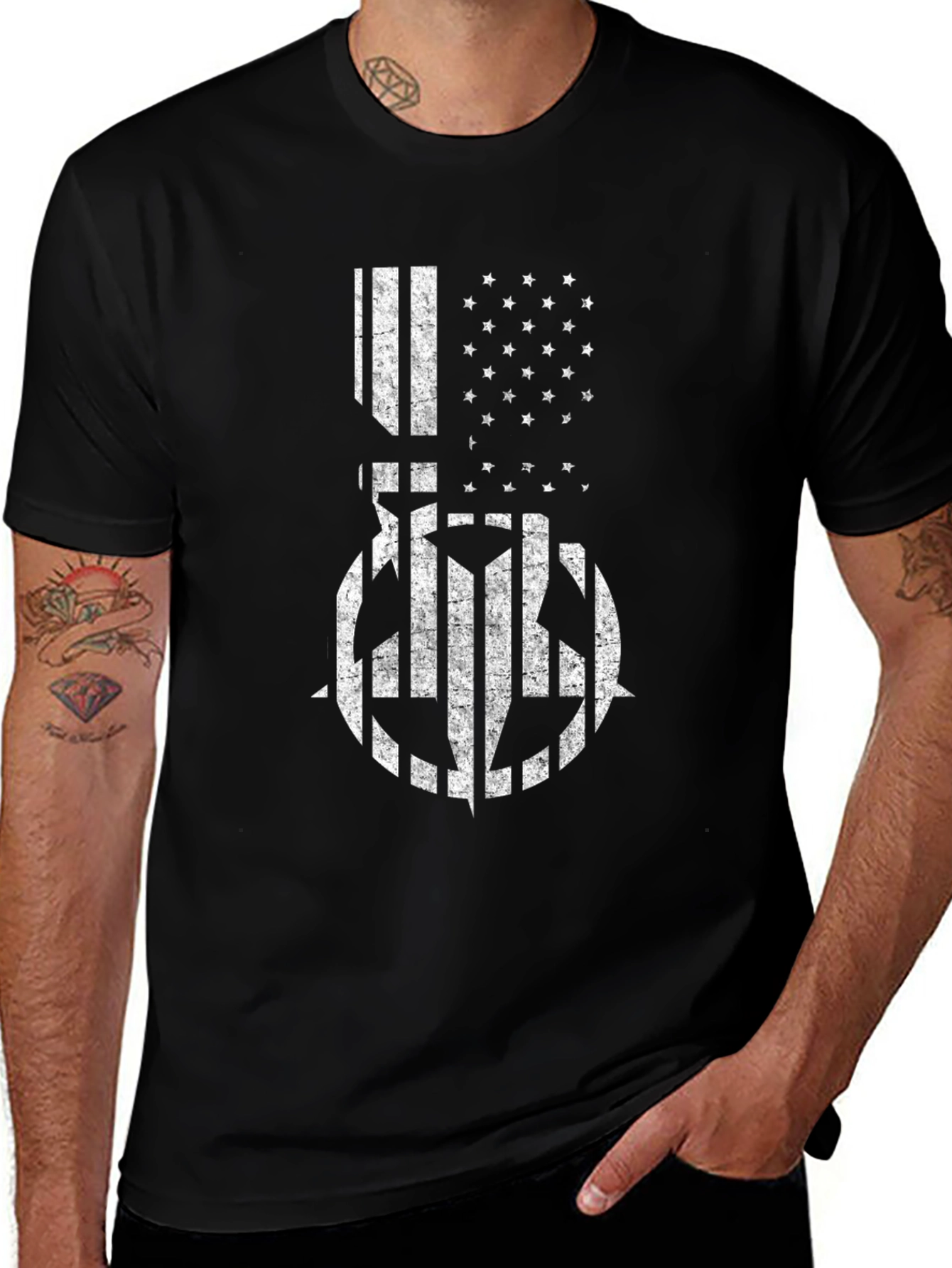 Variant 29 of Distressed US Flag Grenade Graphic T-Shirt