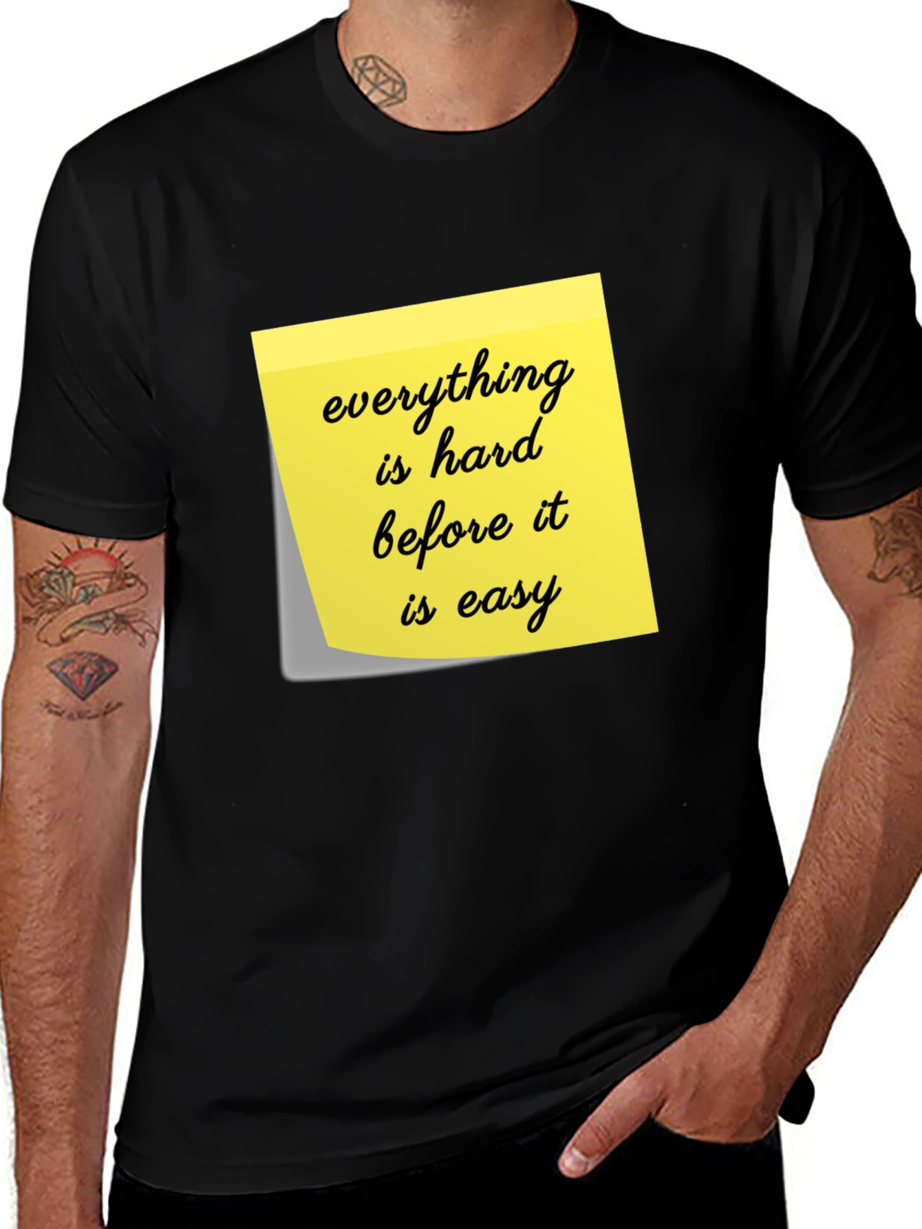 Variant 22 of Motivational T-Shirt - Everything Is Hard
