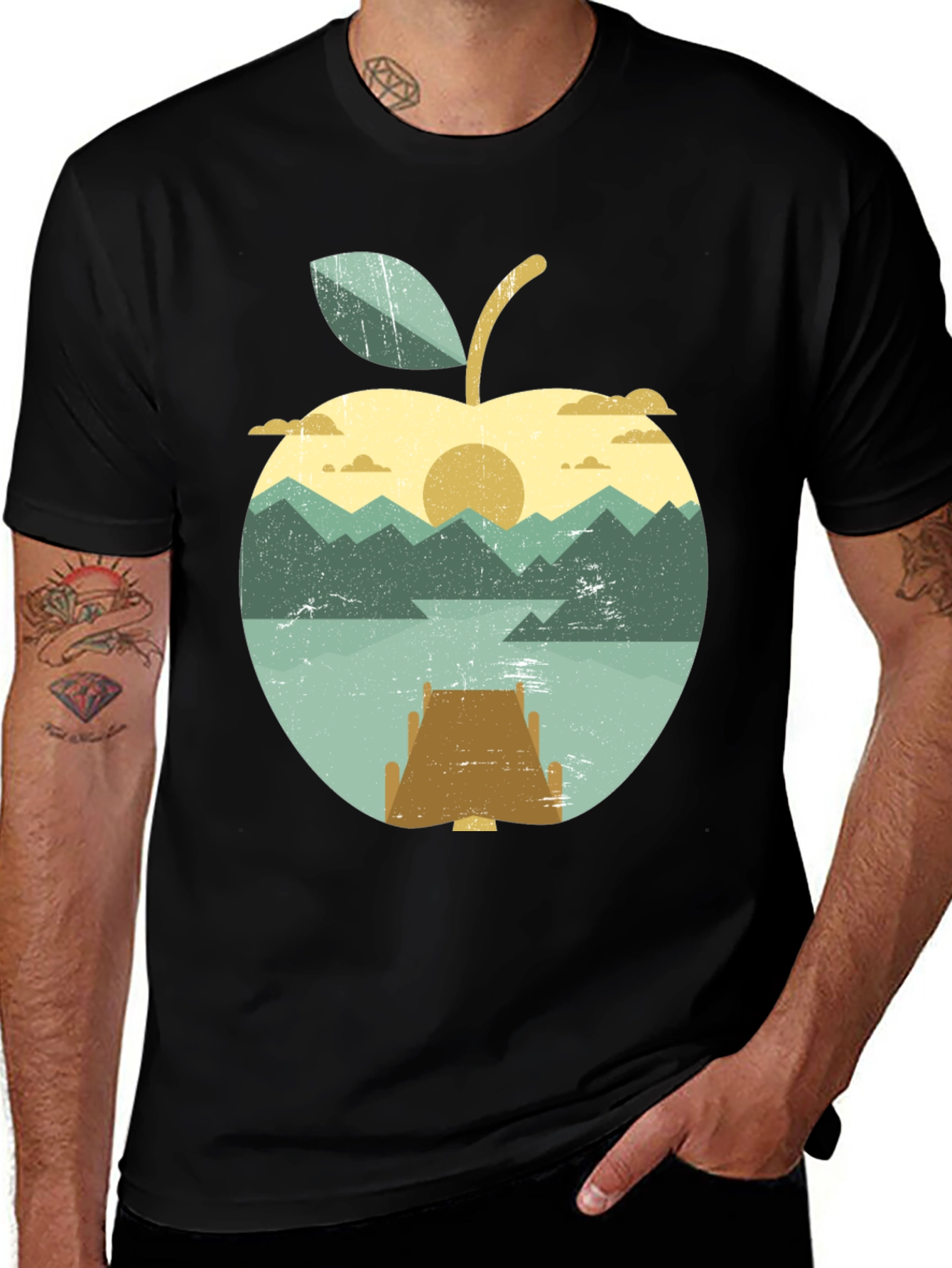 Apple Sunset T-Shirt - Nature Inspired Graphic Tee