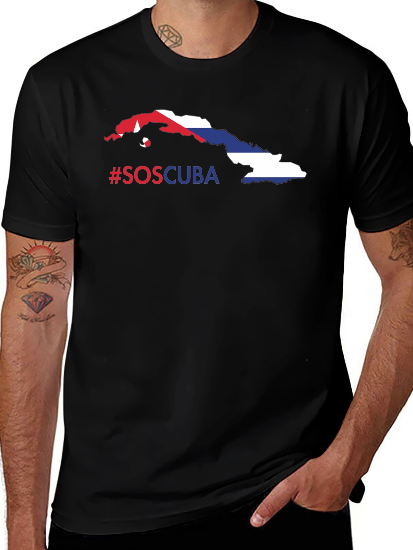 SOS Cuba Flag T-Shirt - Protest & Support