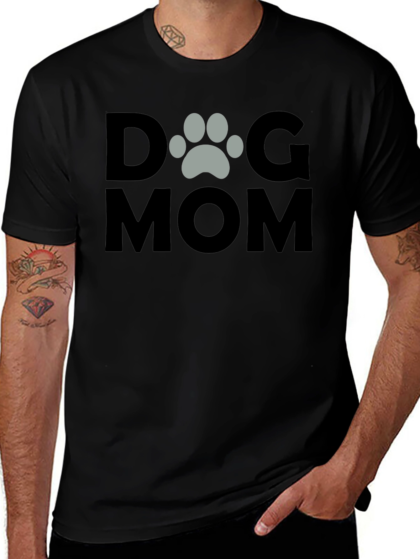 Dog Mom T-Shirt - Paw Print Design