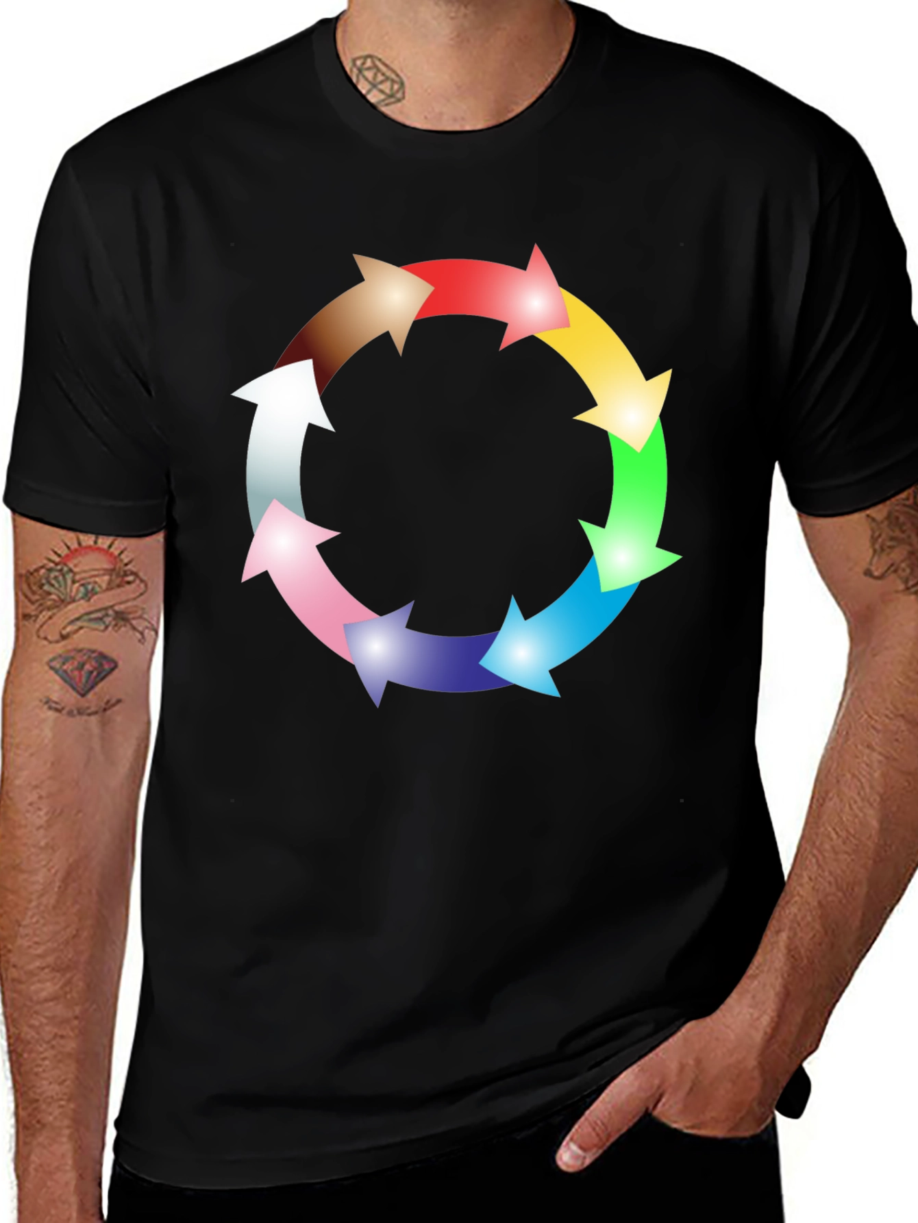 Variant 25 of Rainbow Arrow Circle T-Shirt