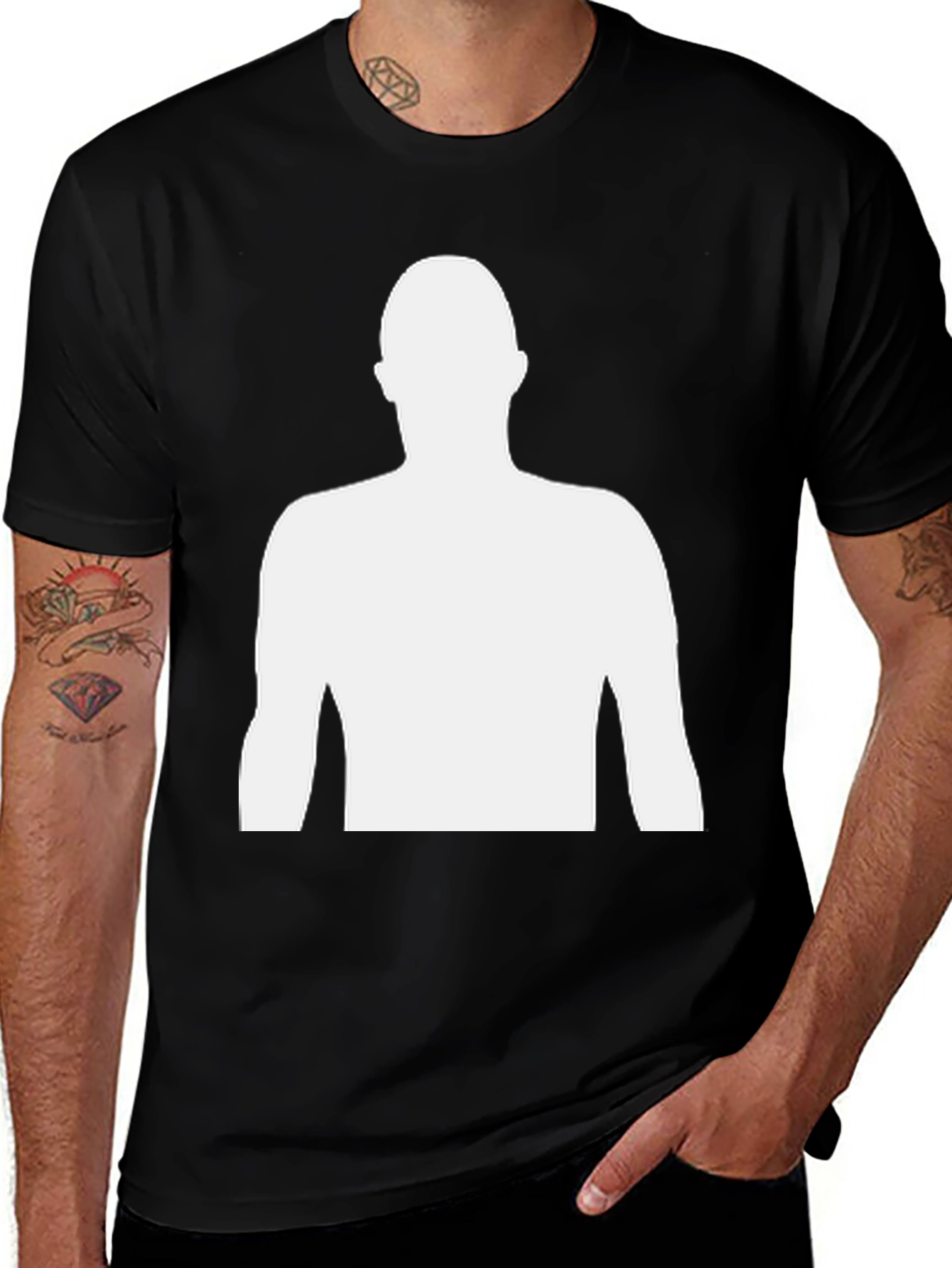 Variant 30 of Silhouette Graphic Tee - Black Casual Shirt