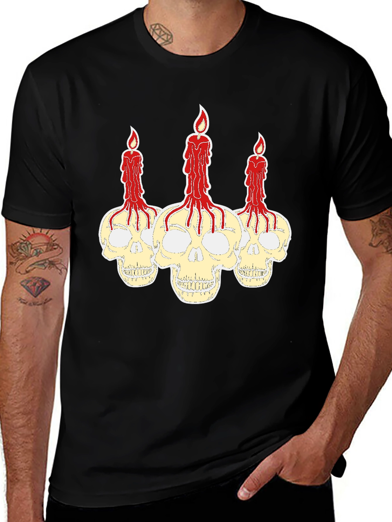 Variant 26 of Skull Candle Graphic Print Tee