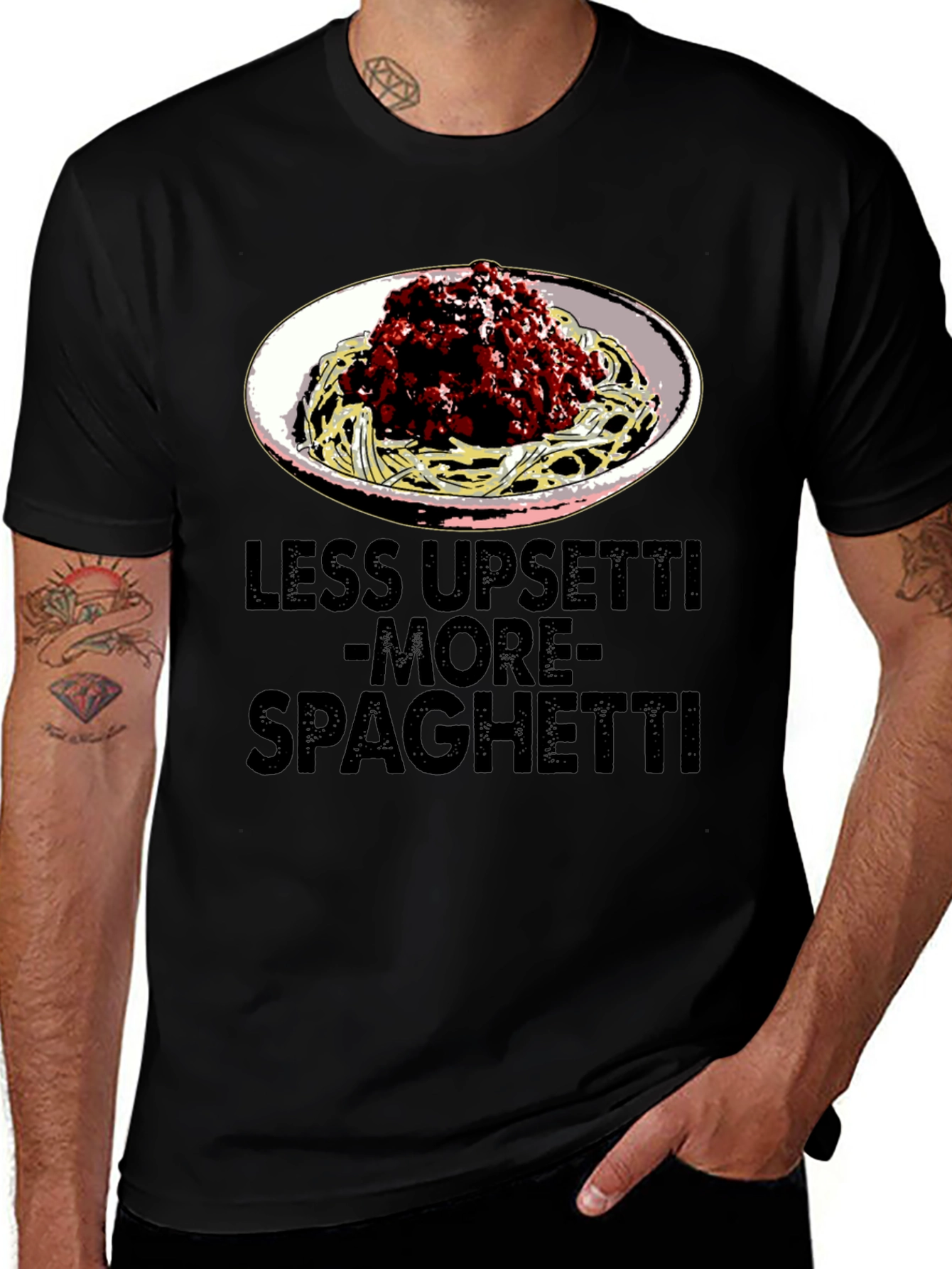 Variant 22 of Less Upsetti More Spaghetti Graphic T-Shirt