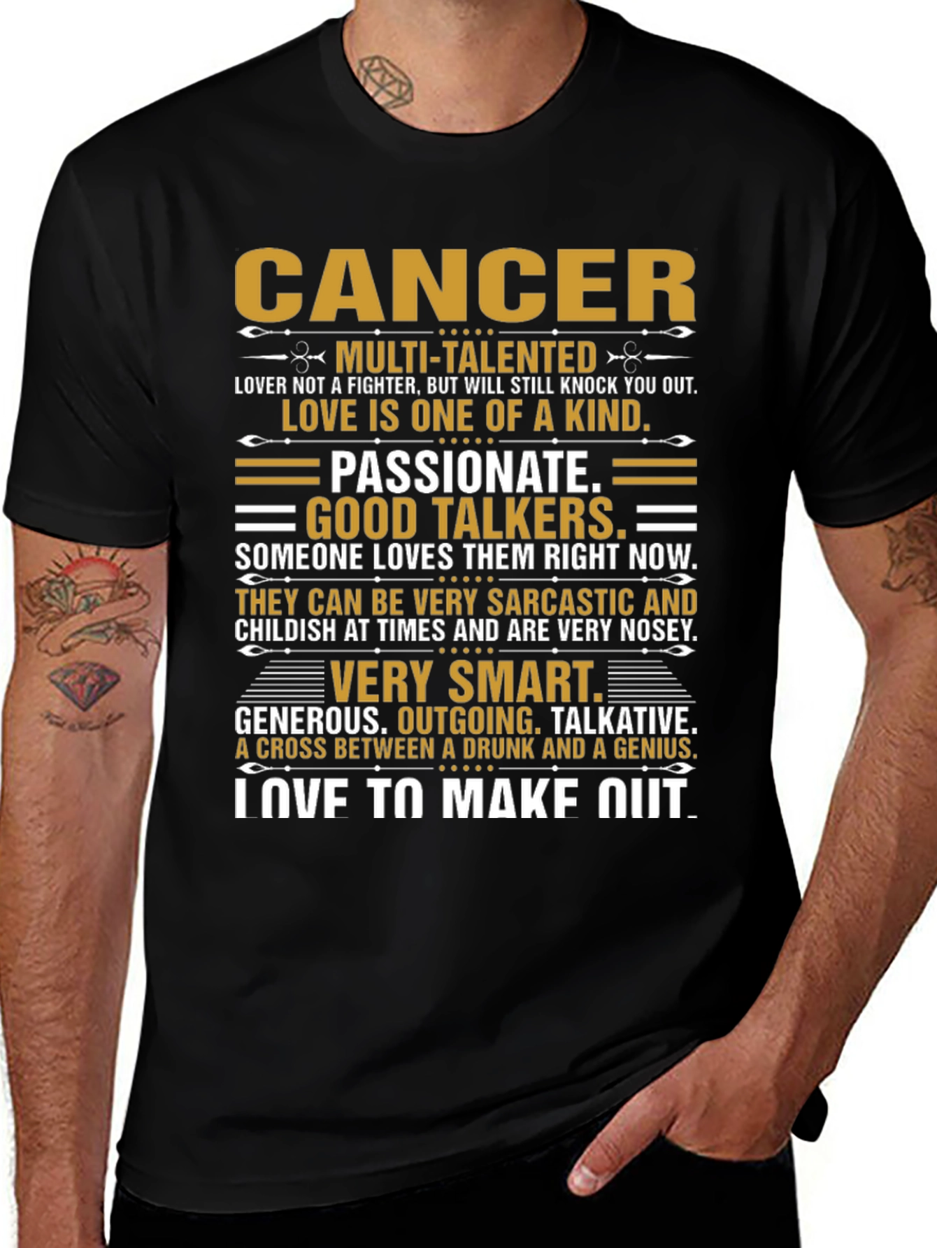 Cancer Zodiac Sign T-Shirt: Multi-Talented, Passionate, Smart