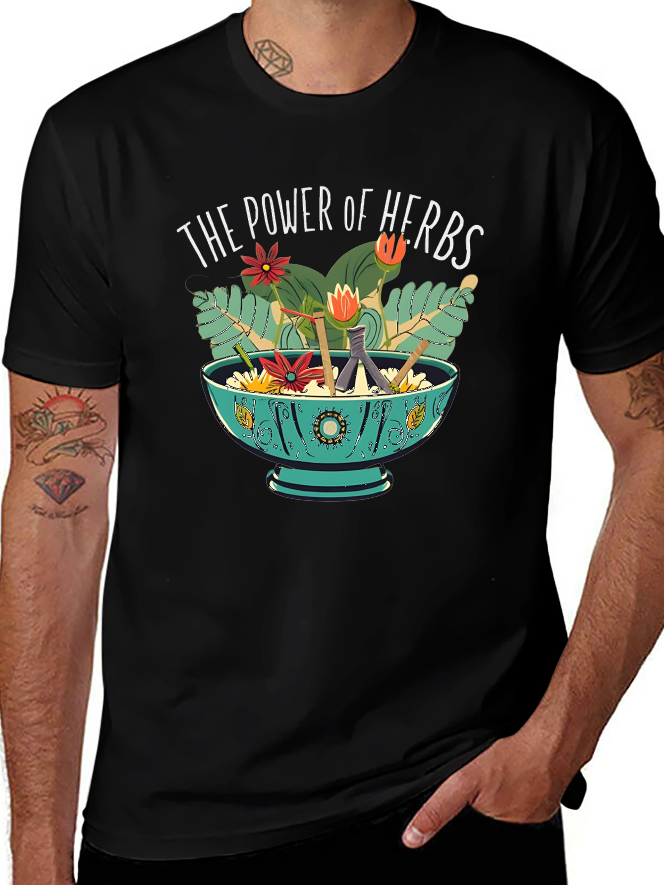 Variant 23 of Power of Herbs Graphic Tee - Nature Lover Shirt
