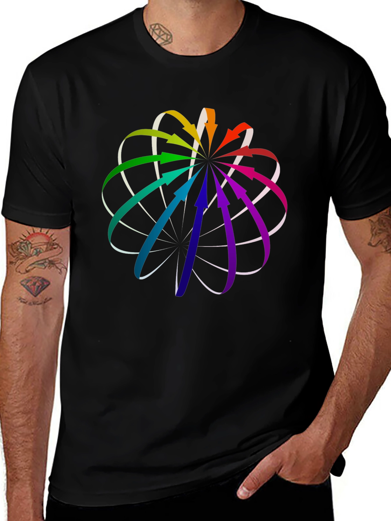 Variant 2 of Geometric Rainbow Arrow T-Shirt