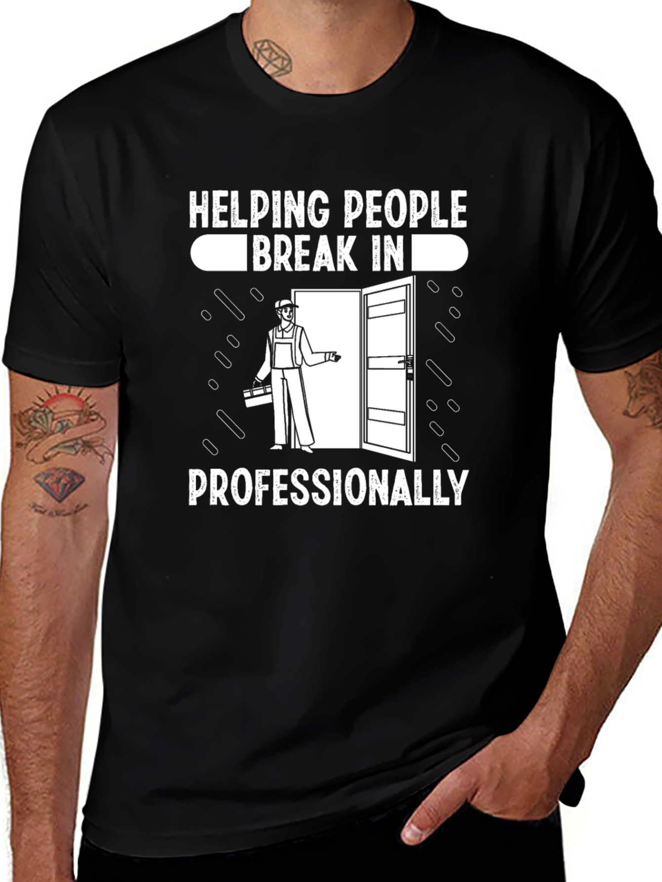 Black Helping People Break In Professionally T-Shirt main image