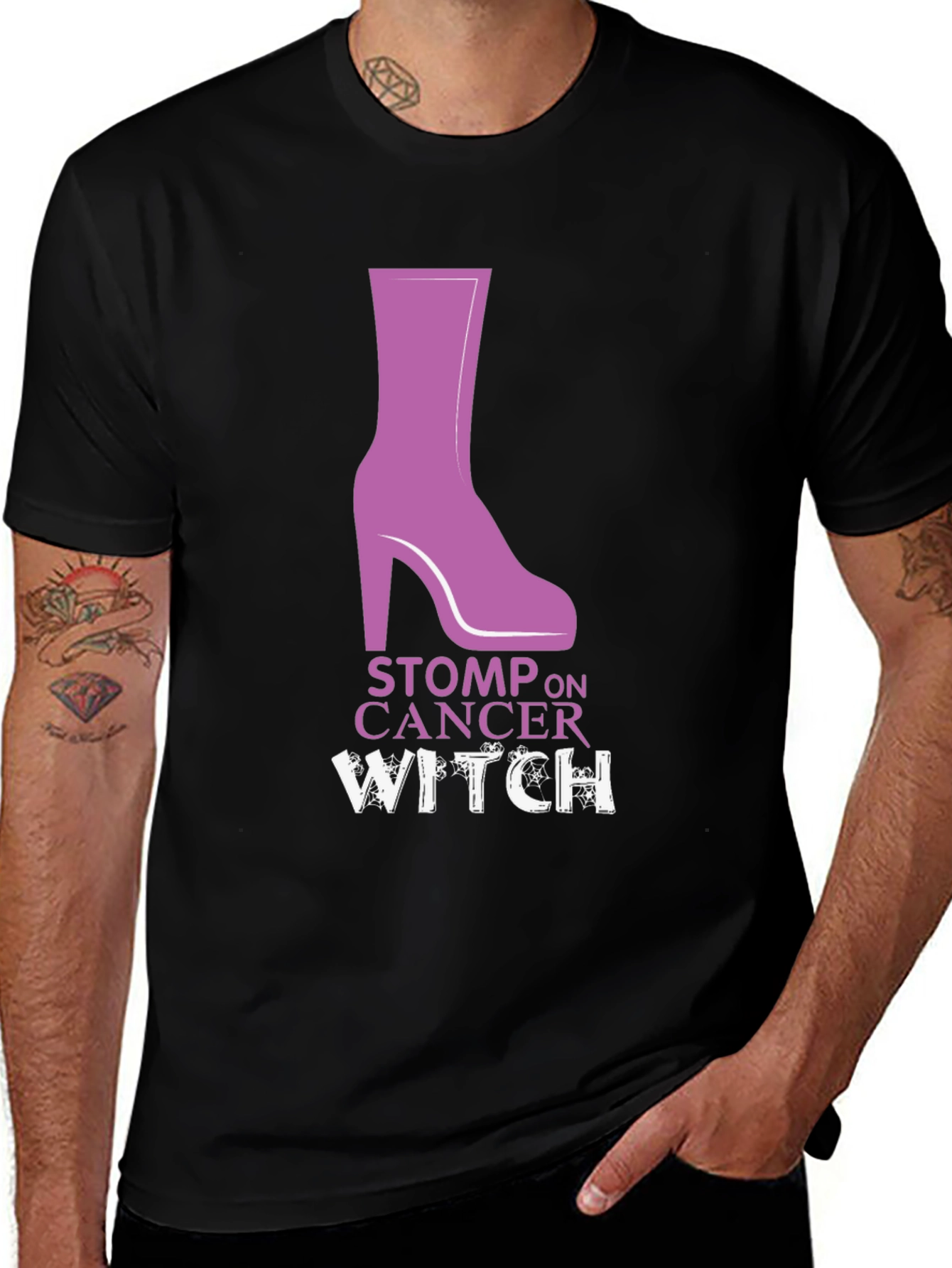 Variant 7 of Stomp On Cancer Witch Graphic T-Shirt