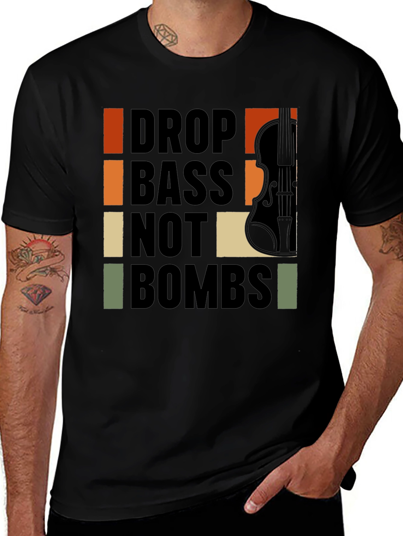 Variant 22 of Drop Bass Not Bombs Graphic Tee