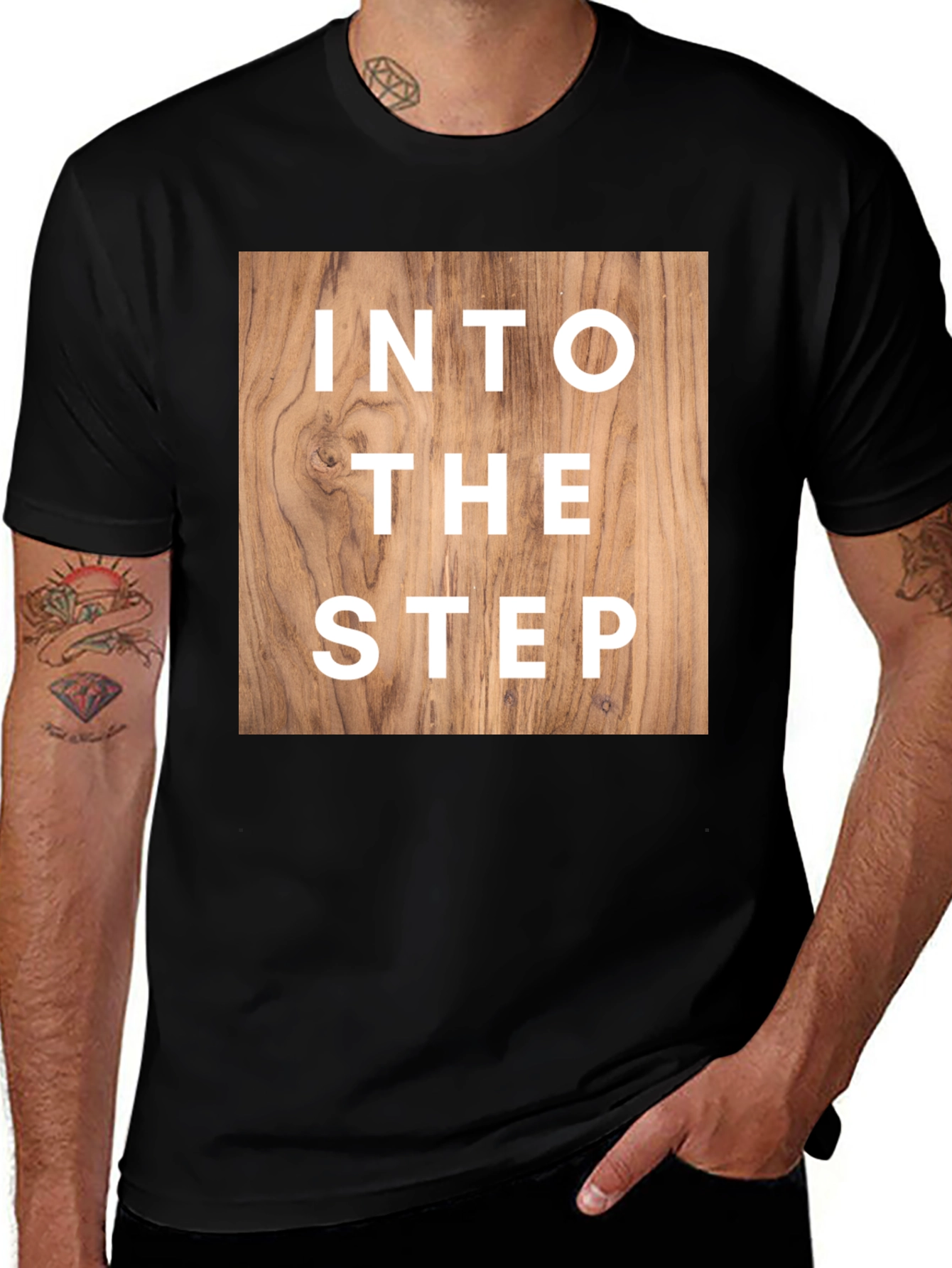 Variant 28 of Into The Step Graphic T-Shirt - Wood Design