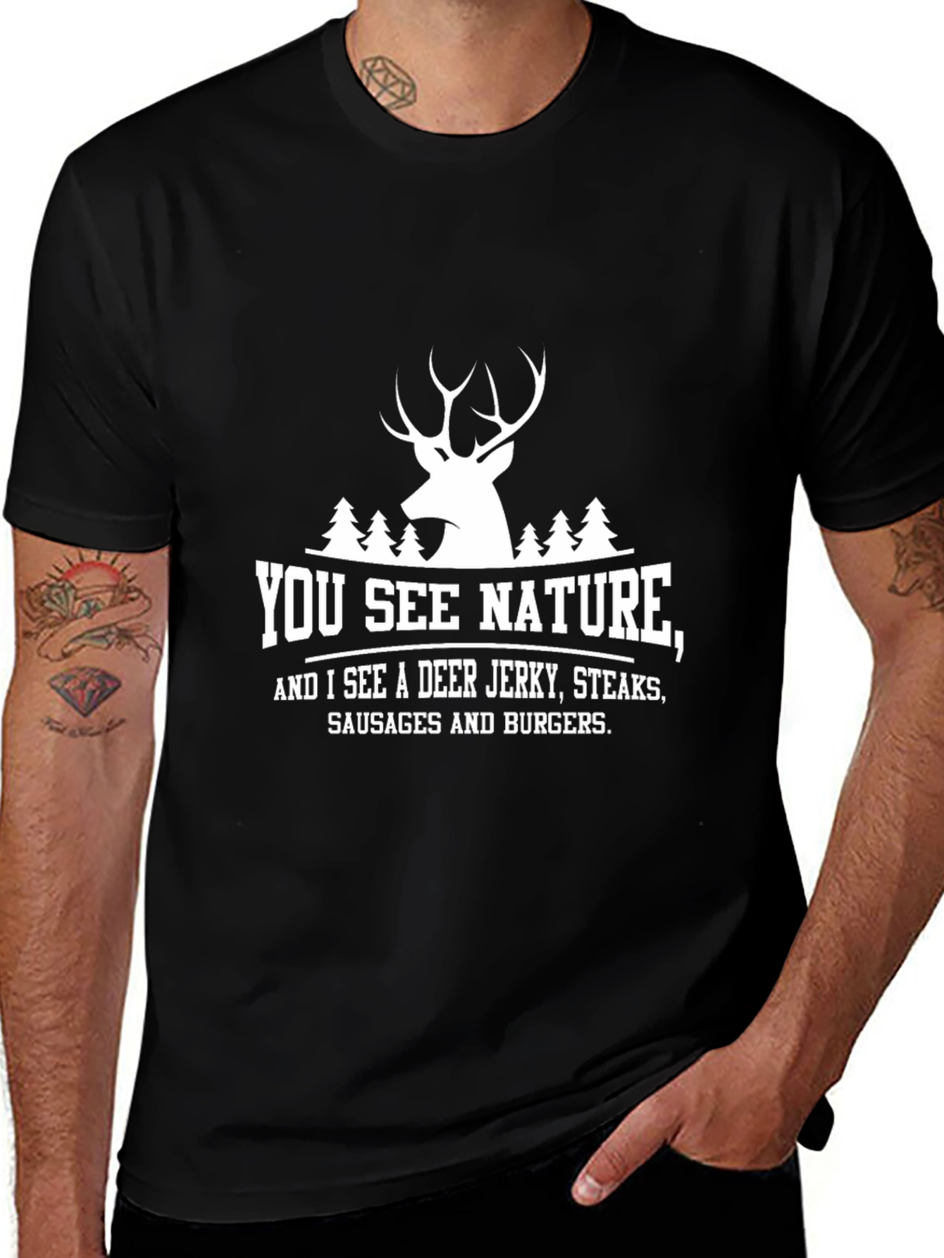 Variant 3 of Nature Deer Jerky, Steaks, Burgers T-Shirt