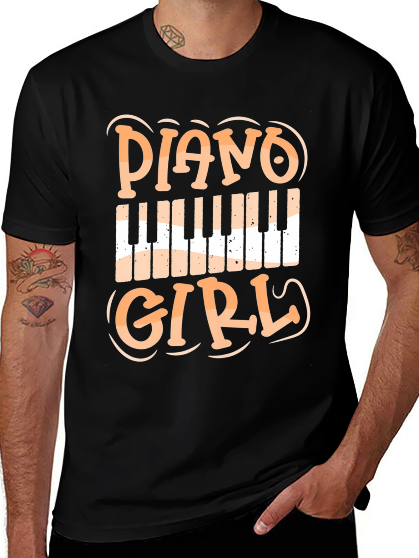 Variant 11 of Piano Girl Tee - Musician's Style T-Shirt