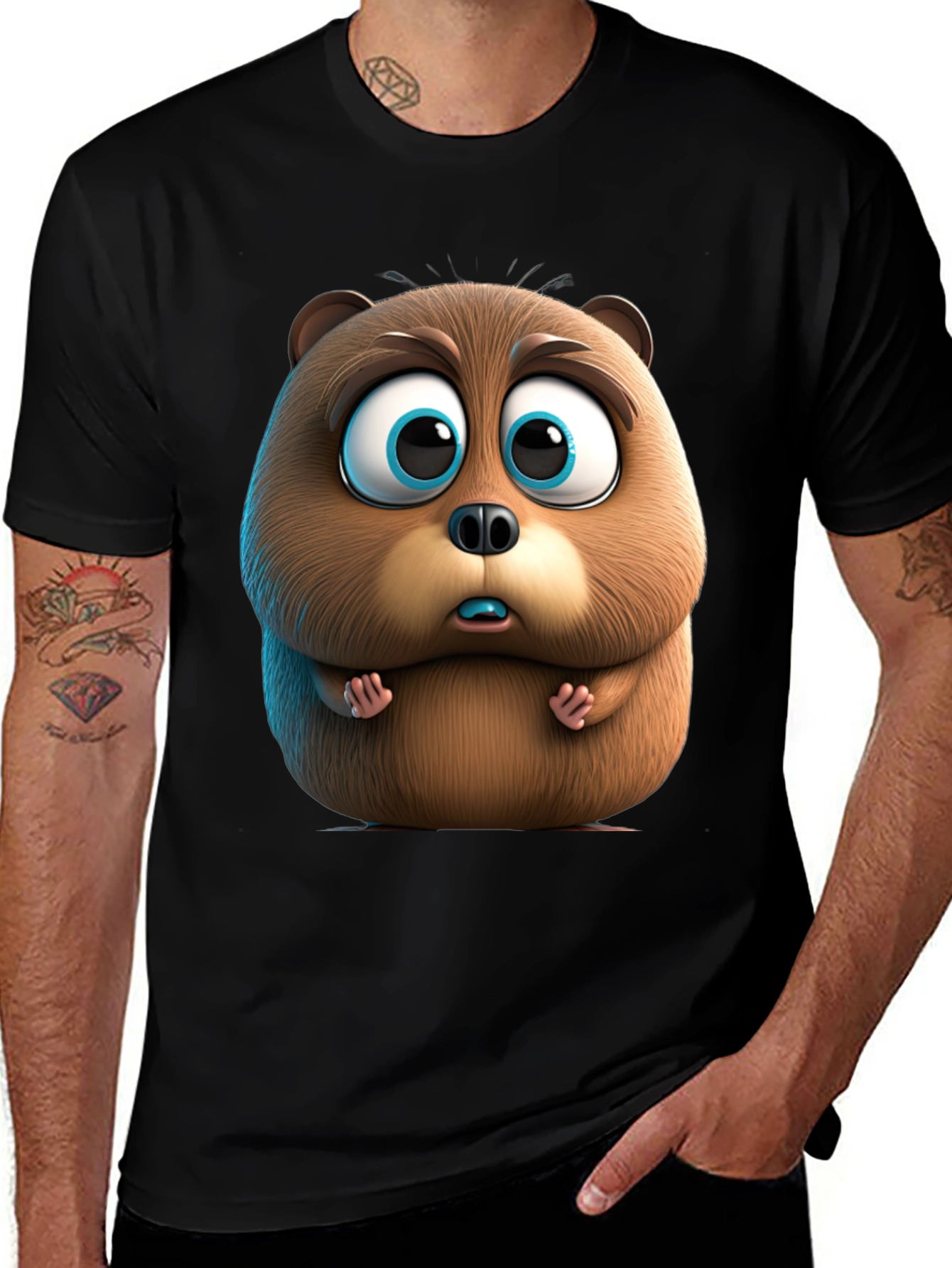 Variant 17 of Cute Cartoon Beaver Graphic Tee