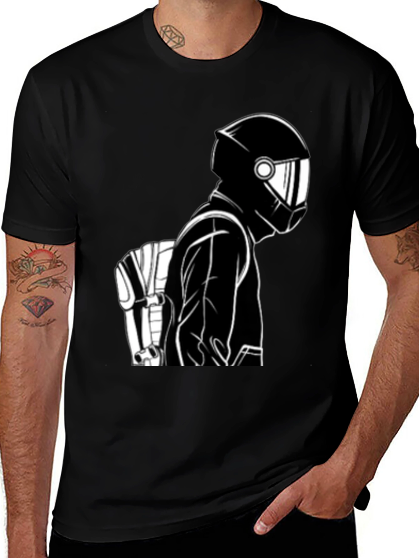 Variant 7 of Cool Motorcyclist Graphic Tee