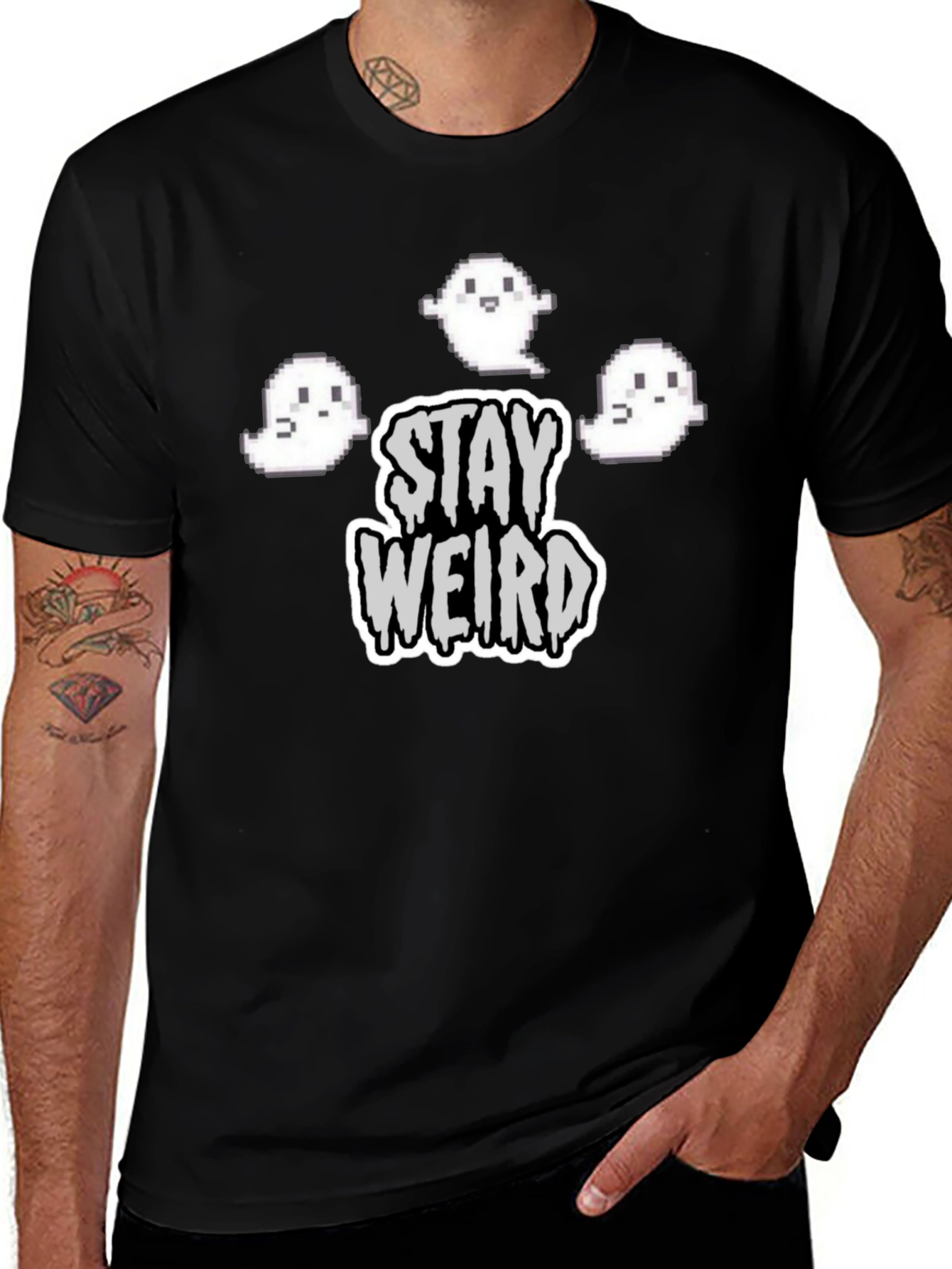 Variant 14 of Stay Weird Ghost Graphic T-Shirt