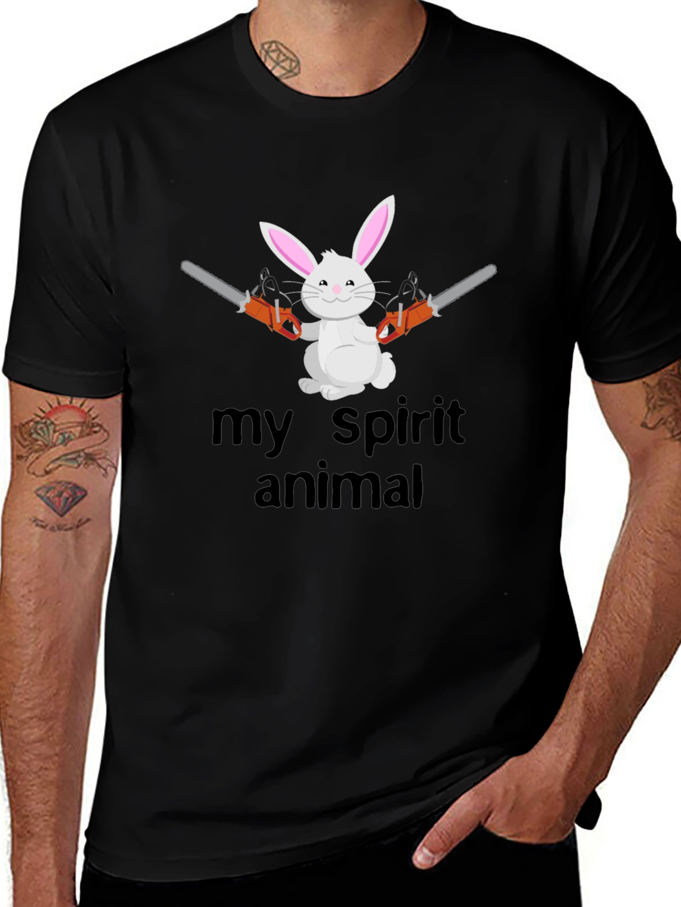 Variant 30 of My Spirit Animal Bunny Chainsaw Graphic Tee