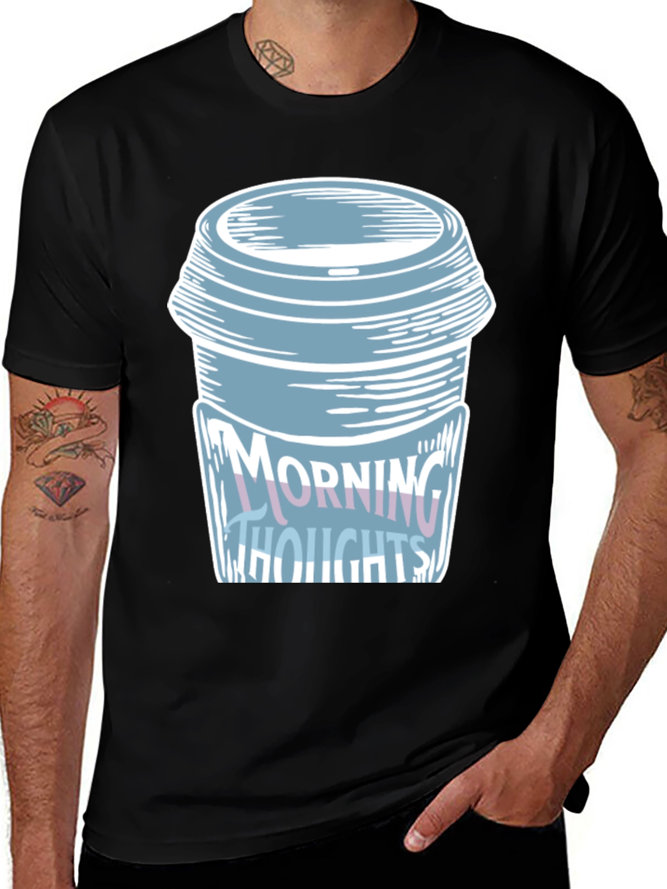Variant 11 of Morning Thoughts Coffee Graphic T-Shirt