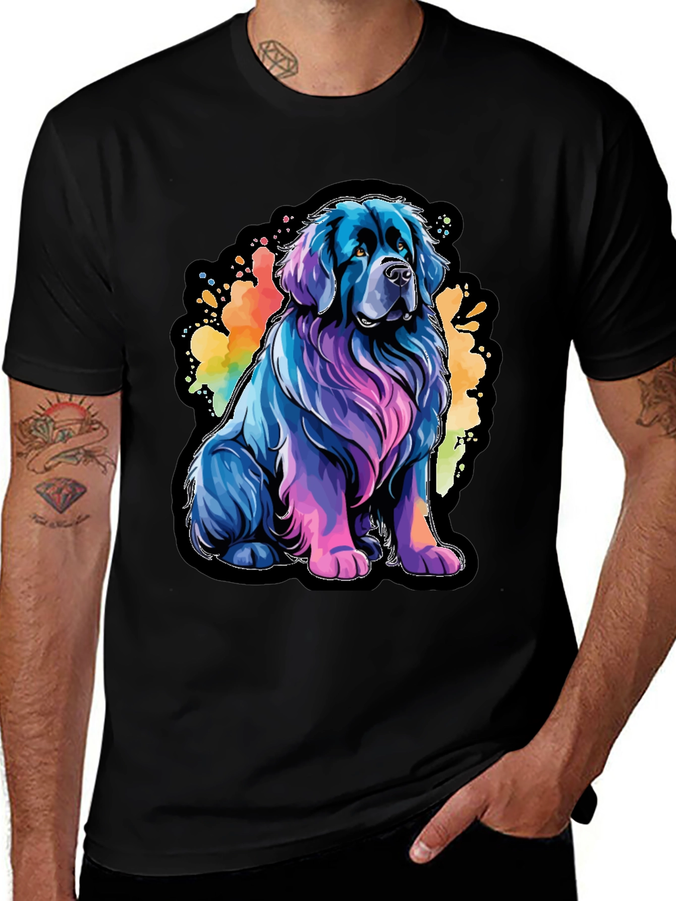 Variant 23 of Colorful Dog Graphic Tee - Soft Cotton Blend