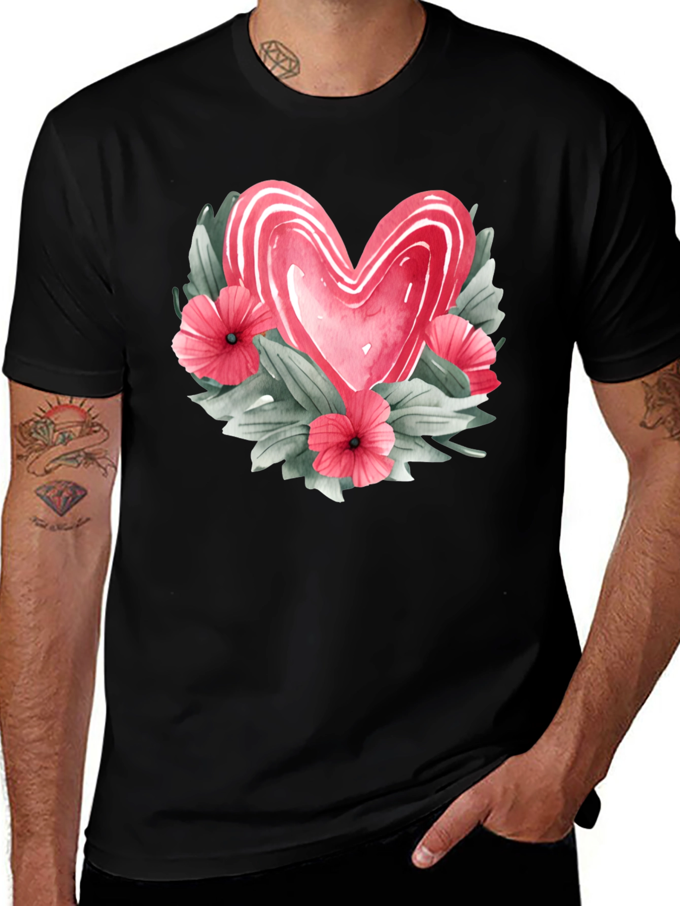 Variant 18 of Floral Heart Graphic T-Shirt