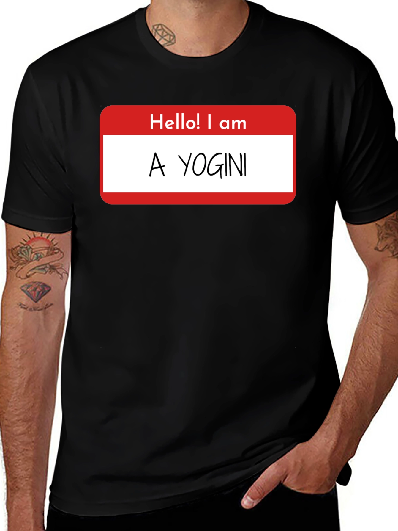 Variant 15 of Funny 'Hello! I am A Yogini' Graphic T-Shirt