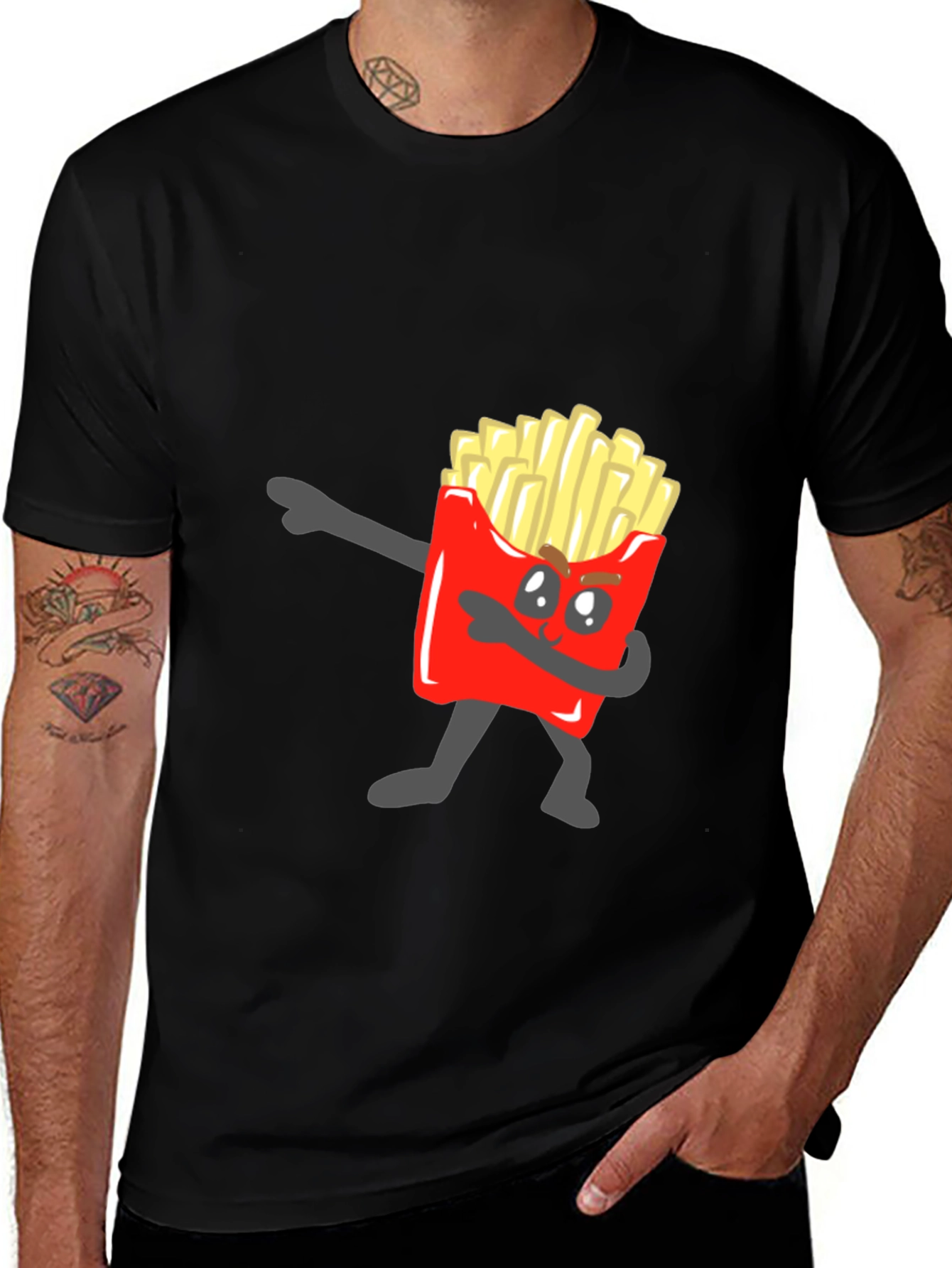 Variant 18 of Funny French Fry Dab T-Shirt - Unique Design