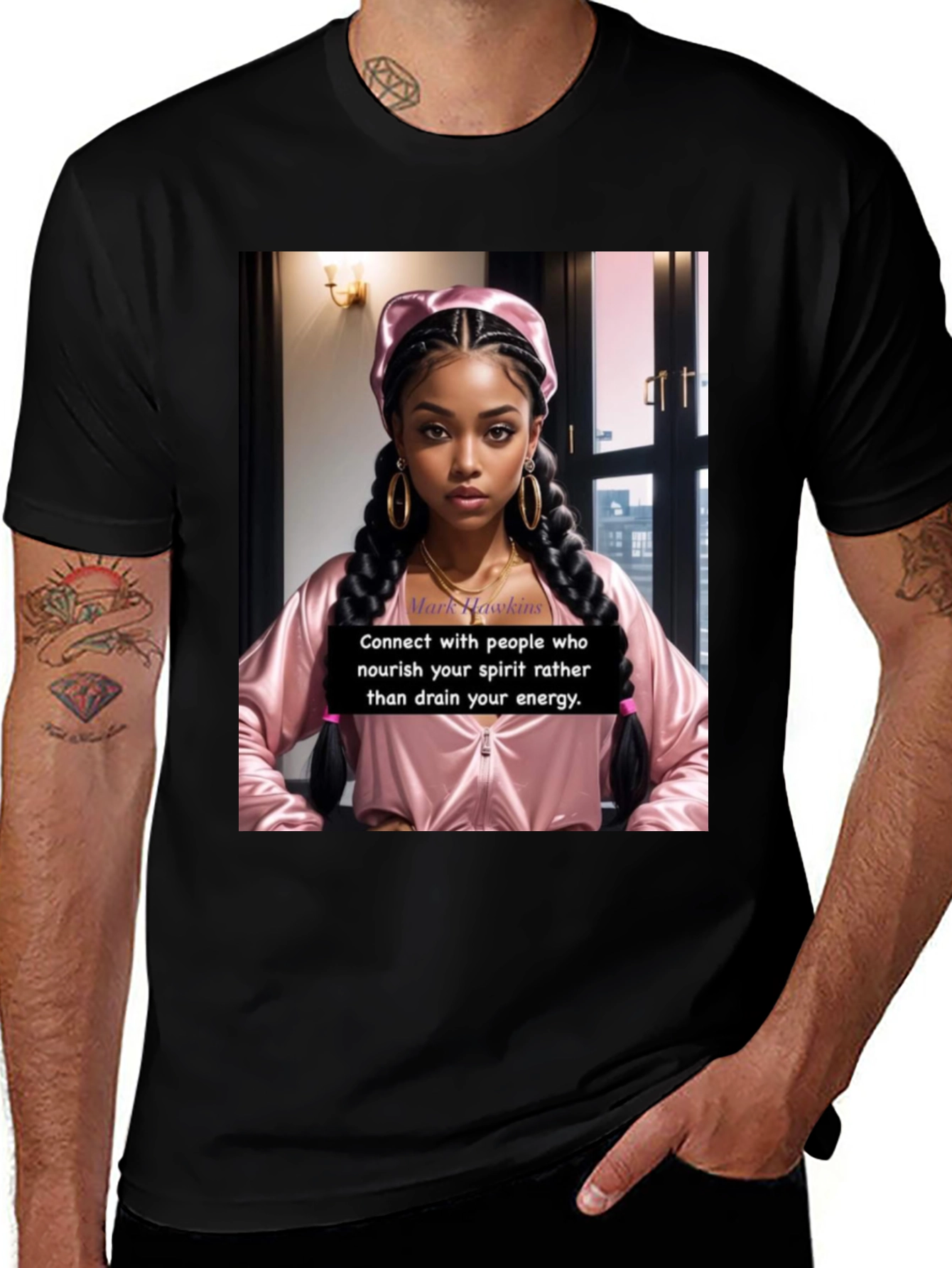 Variant 10 of Stylish Black T-Shirt with Empowering Graphic Print