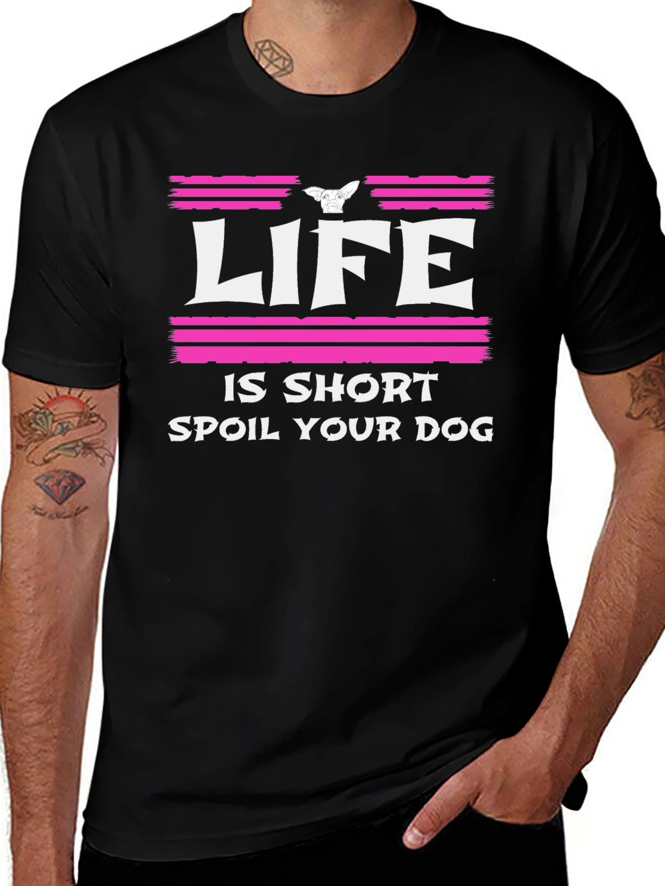 Variant 15 of Life is Short Spoil Your Dog Black T-Shirt