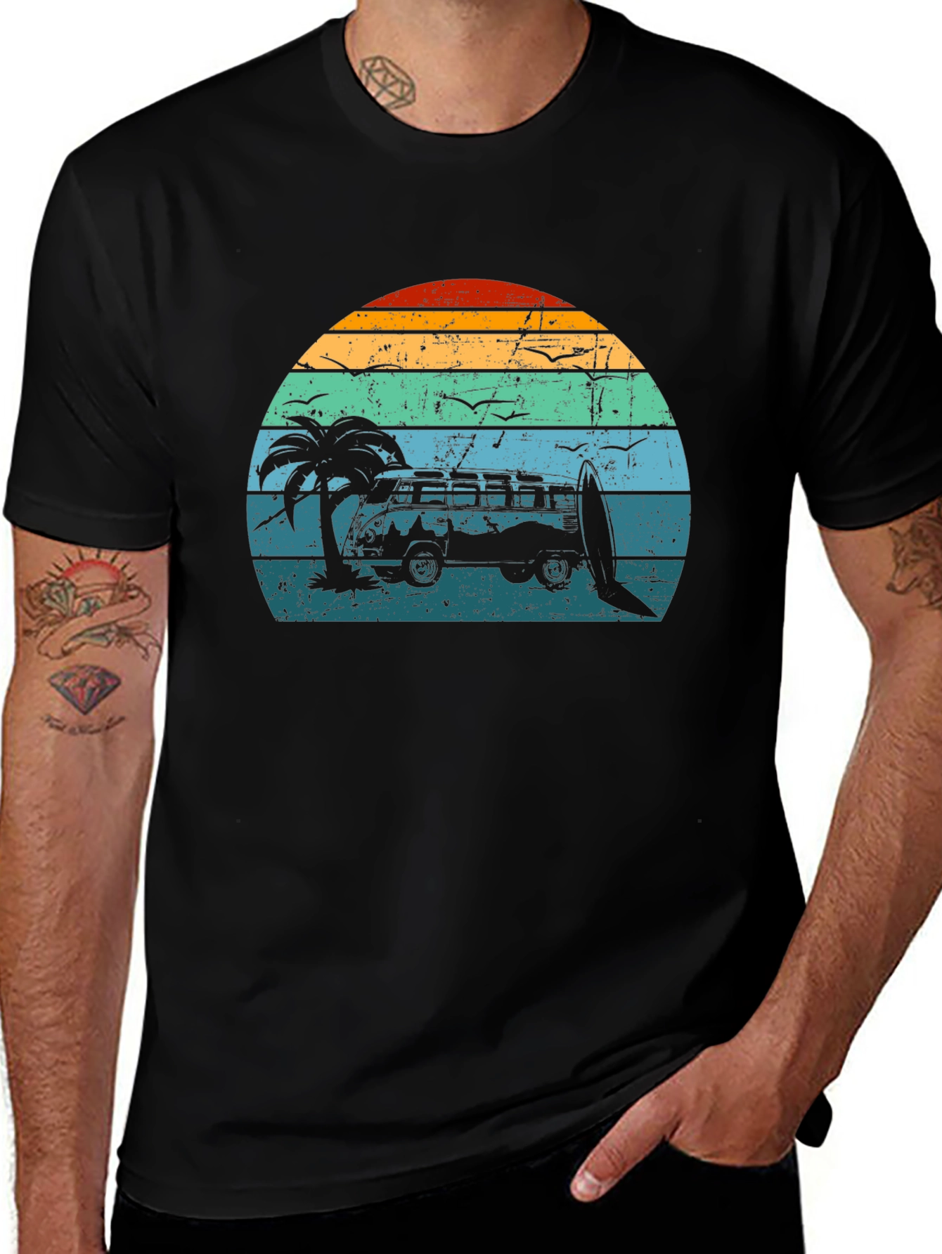 Variant 17 of Vintage Sunset Surf Van T-Shirt