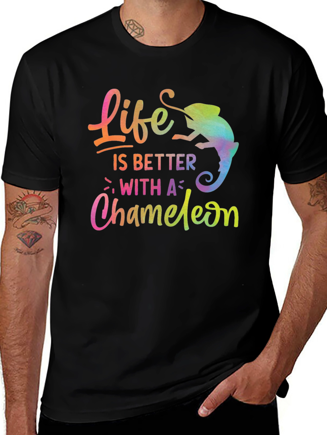 Variant 11 of Life is Better With a Chameleon Graphic Tee