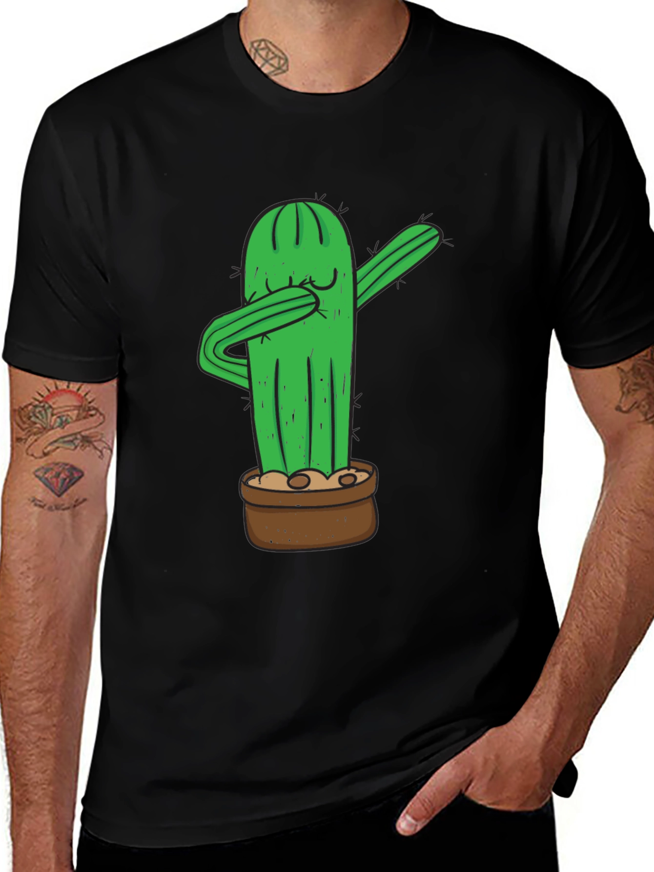 Variant 9 of Dabbing Cactus Graphic Tee - Funny Plant Lover Shirt