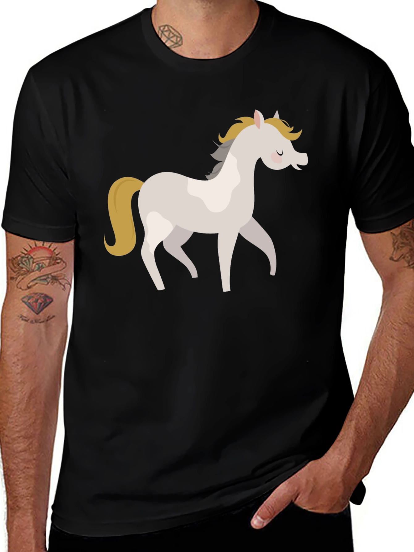 Variant 27 of Cute Horse Graphic Tee - Casual Comfort