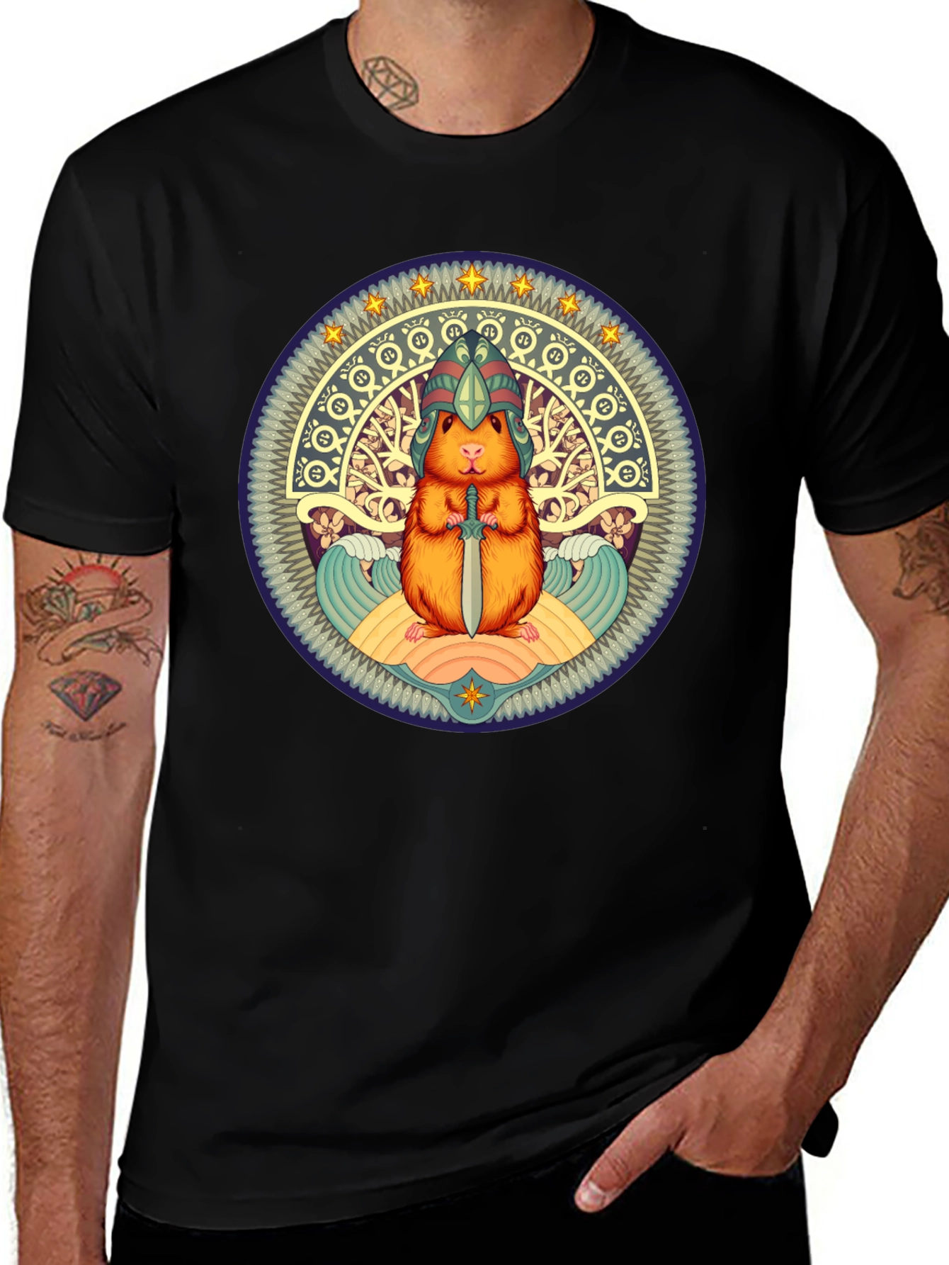 Variant 11 of Hamster Warrior T-Shirt - Whimsical Graphic Tee