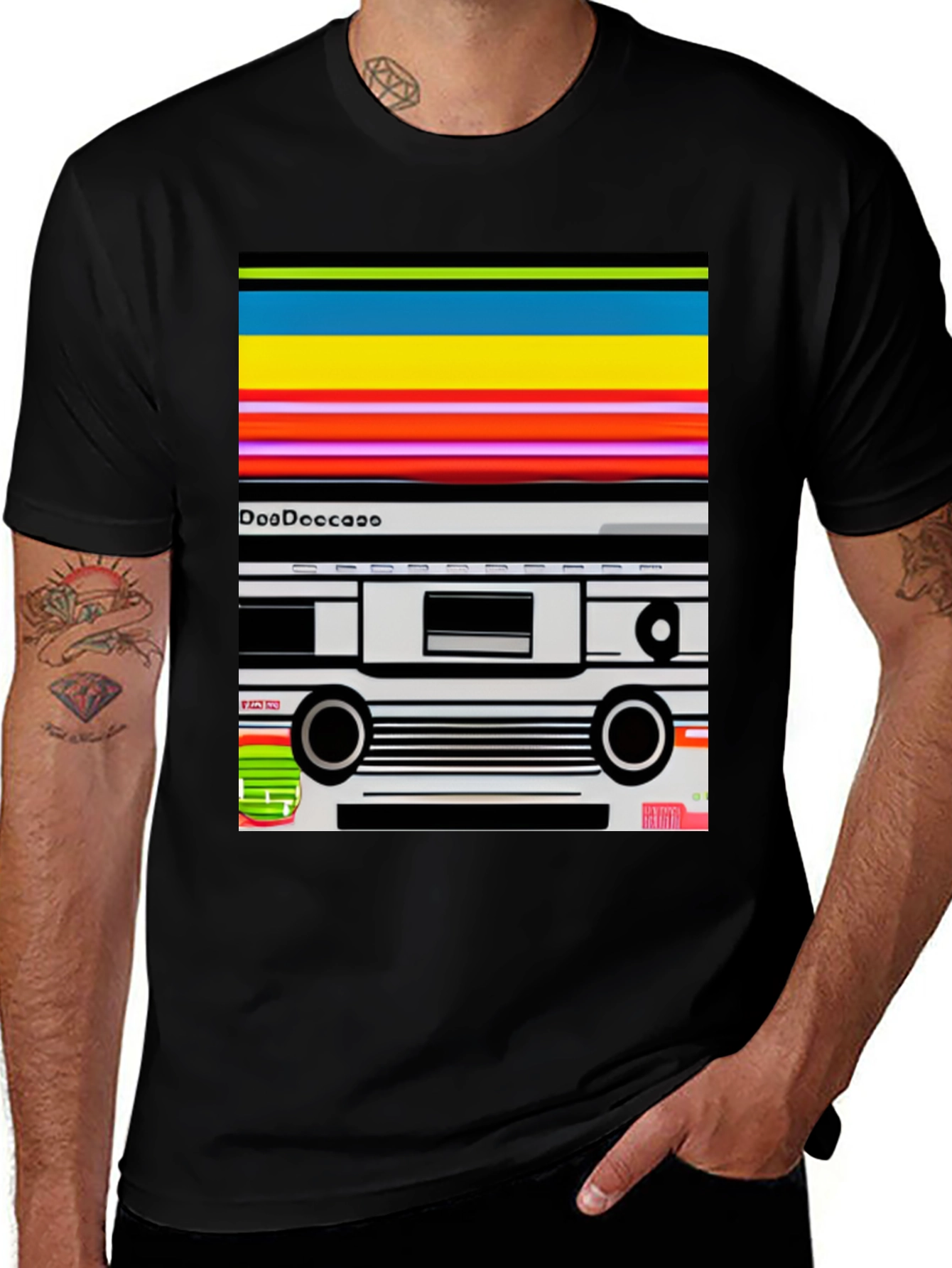 Variant 5 of Retro Cassette Tape Graphic Tee - Black