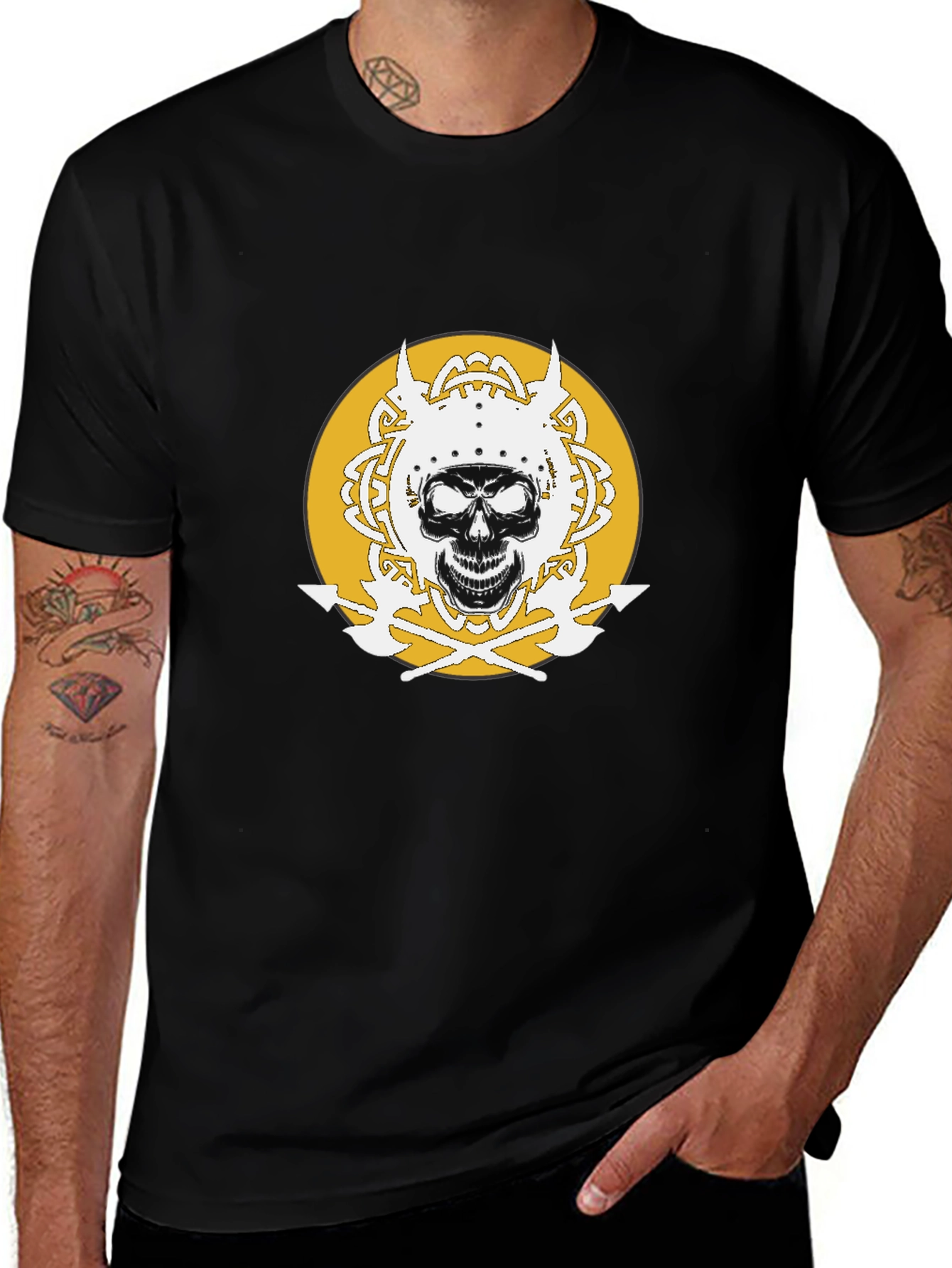 Variant 9 of Skull Viking T-Shirt - Black