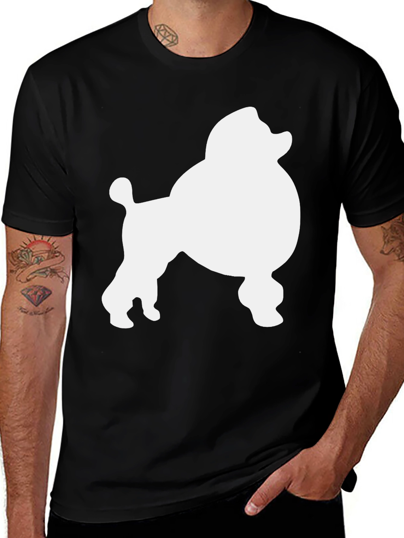 Variant 2 of Poodle Silhouette Graphic Tee - Stylish & Comfortable