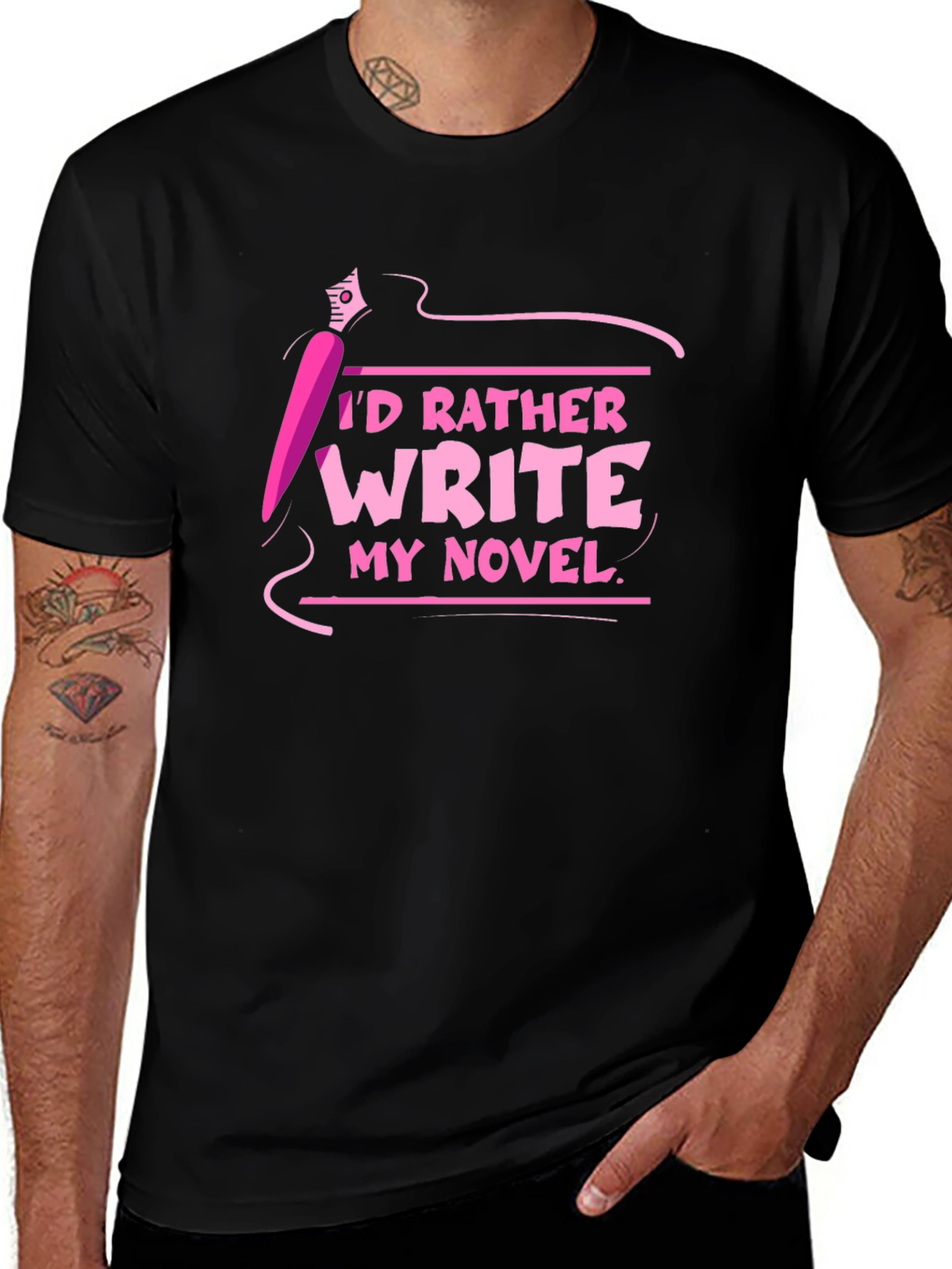 Variant 6 of I'd Rather Write My Novel T-Shirt