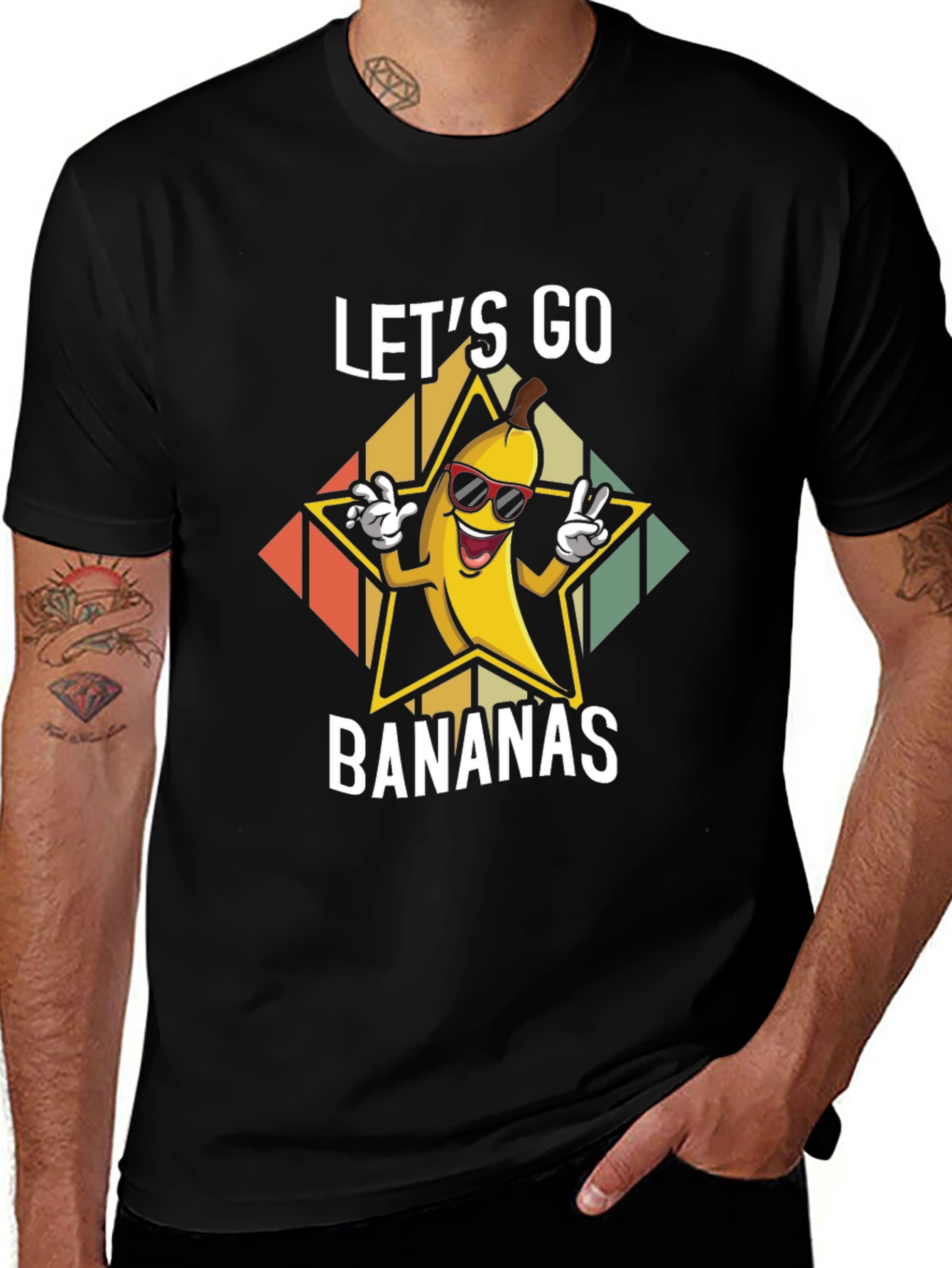 Variant 26 of Let's Go Bananas T-Shirt - Fun Fruit Tee
