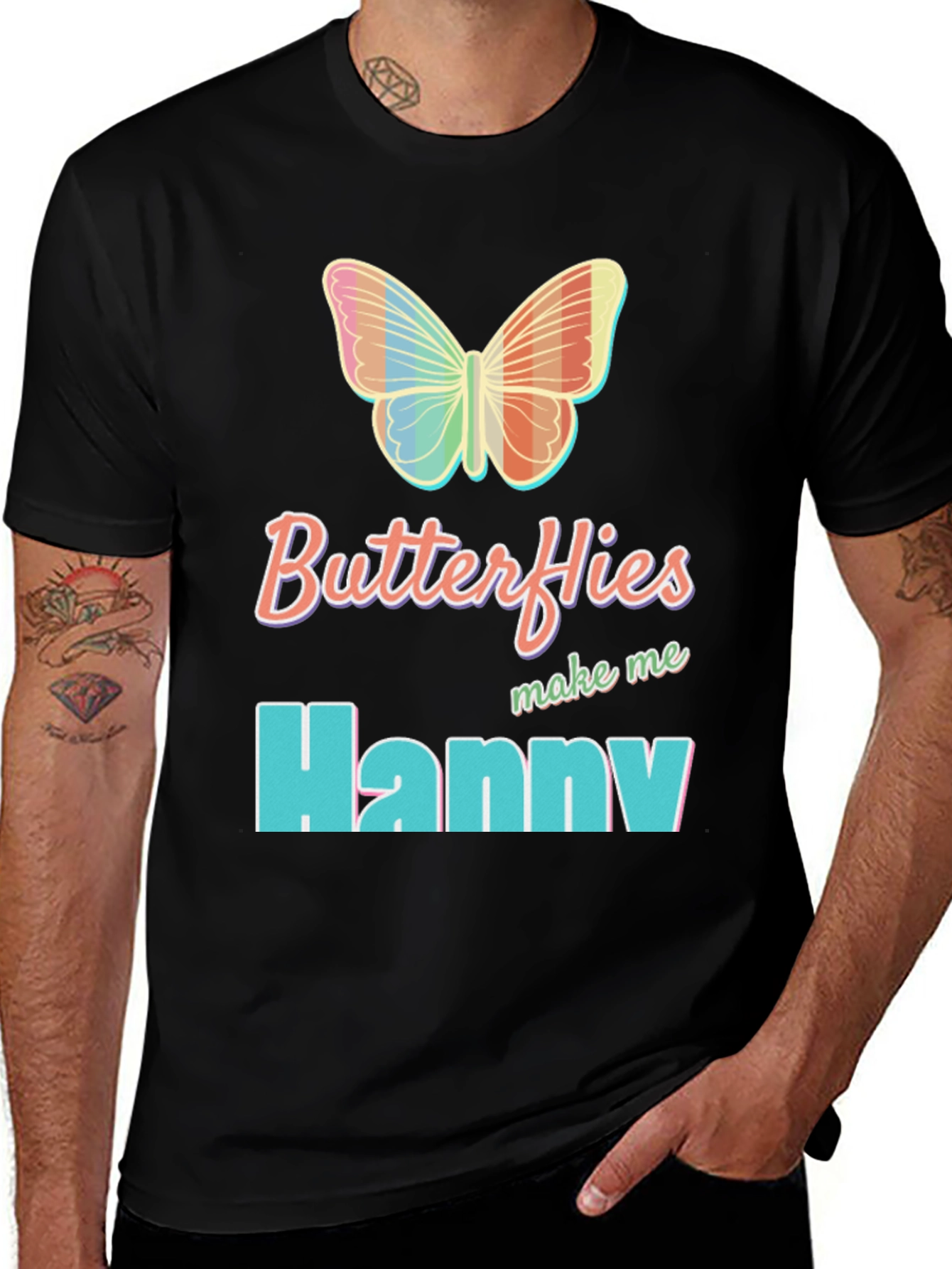 Variant 15 of Butterflies Make Me Happy Graphic Tee