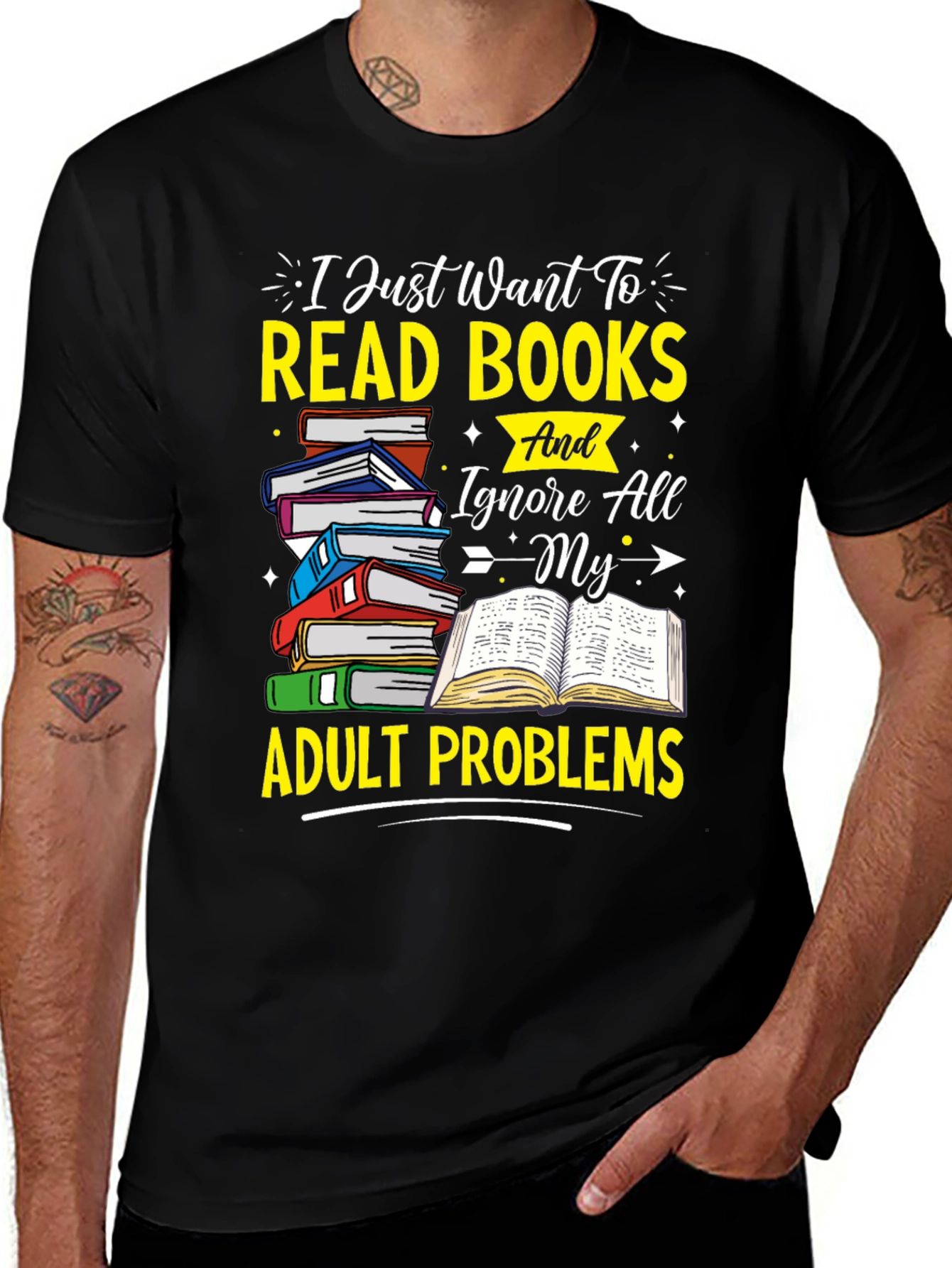 Read Books Adult Problems Graphic Tee