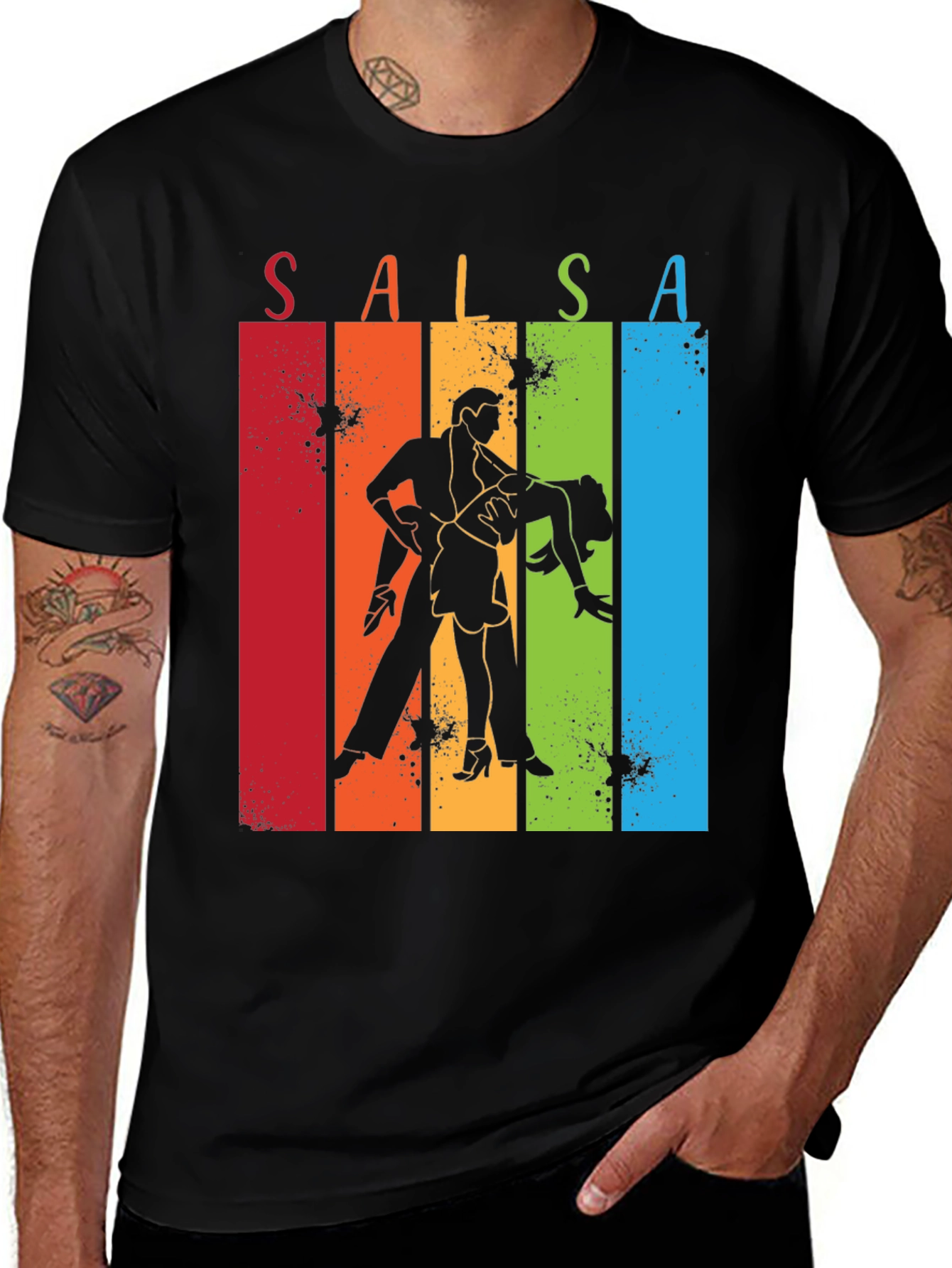 Variant 23 of Salsa Dance Silhouette Tee - Retro Style