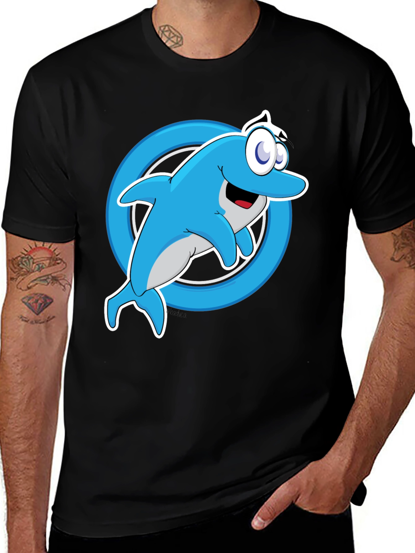 Variant 26 of Cartoon Dolphin Graphic T-Shirt